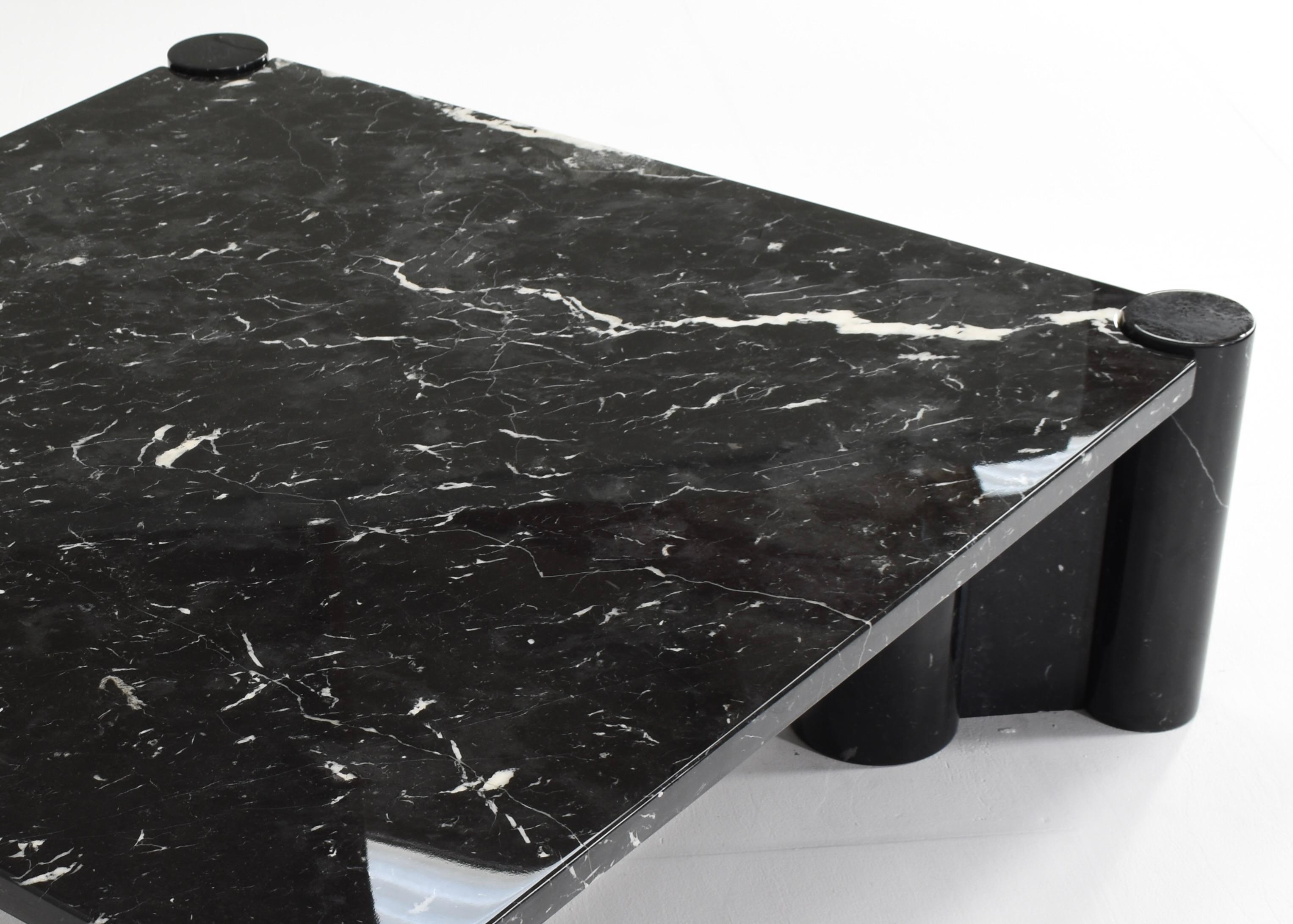 Gae Aulenti for Knoll ‘Jumbo’ Coffee Table in Nero Marquina Black Marble, Italy  9