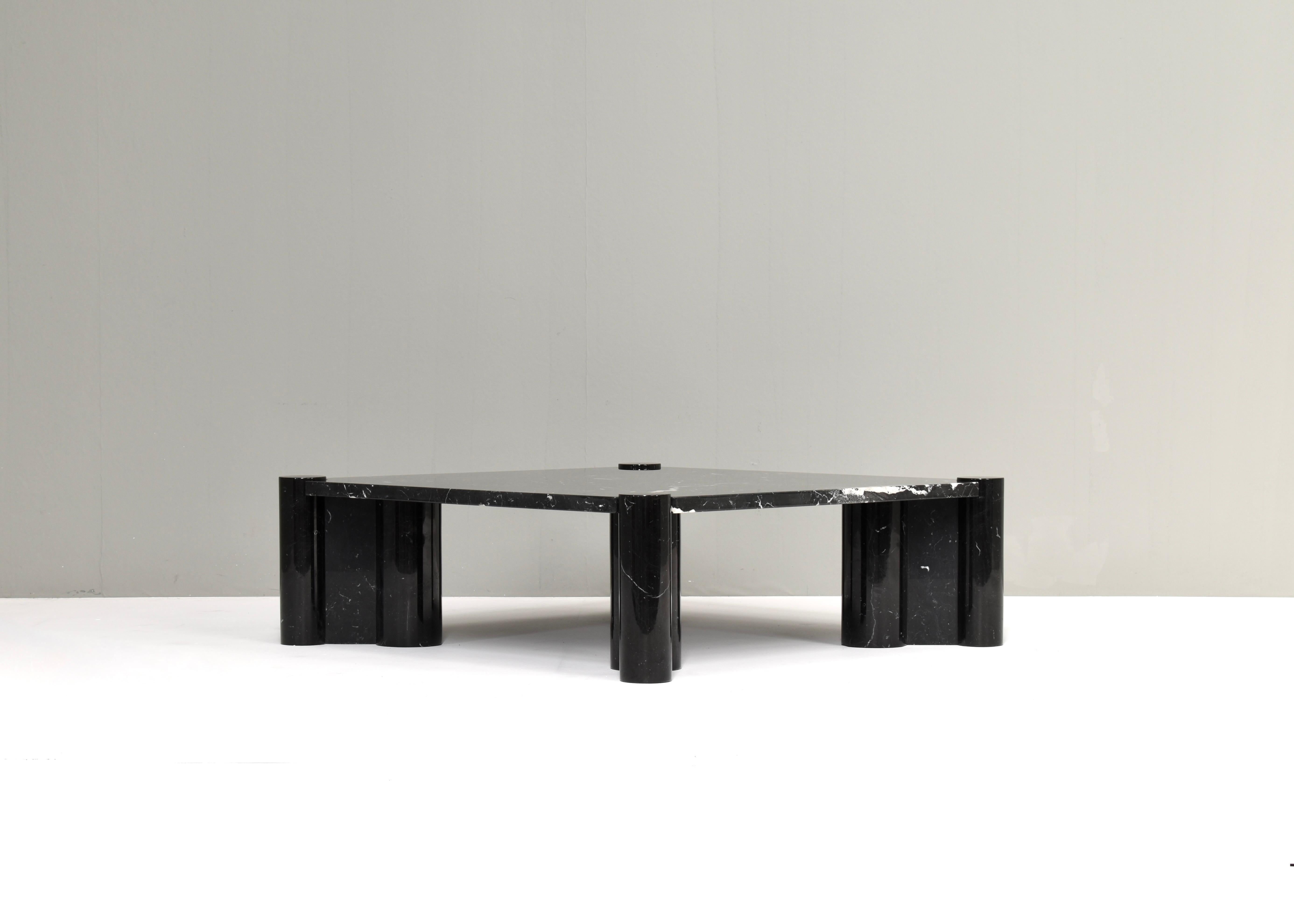 Mid-Century Modern Gae Aulenti for Knoll ‘Jumbo’ Coffee Table in Nero Marquina Black Marble, Italy 