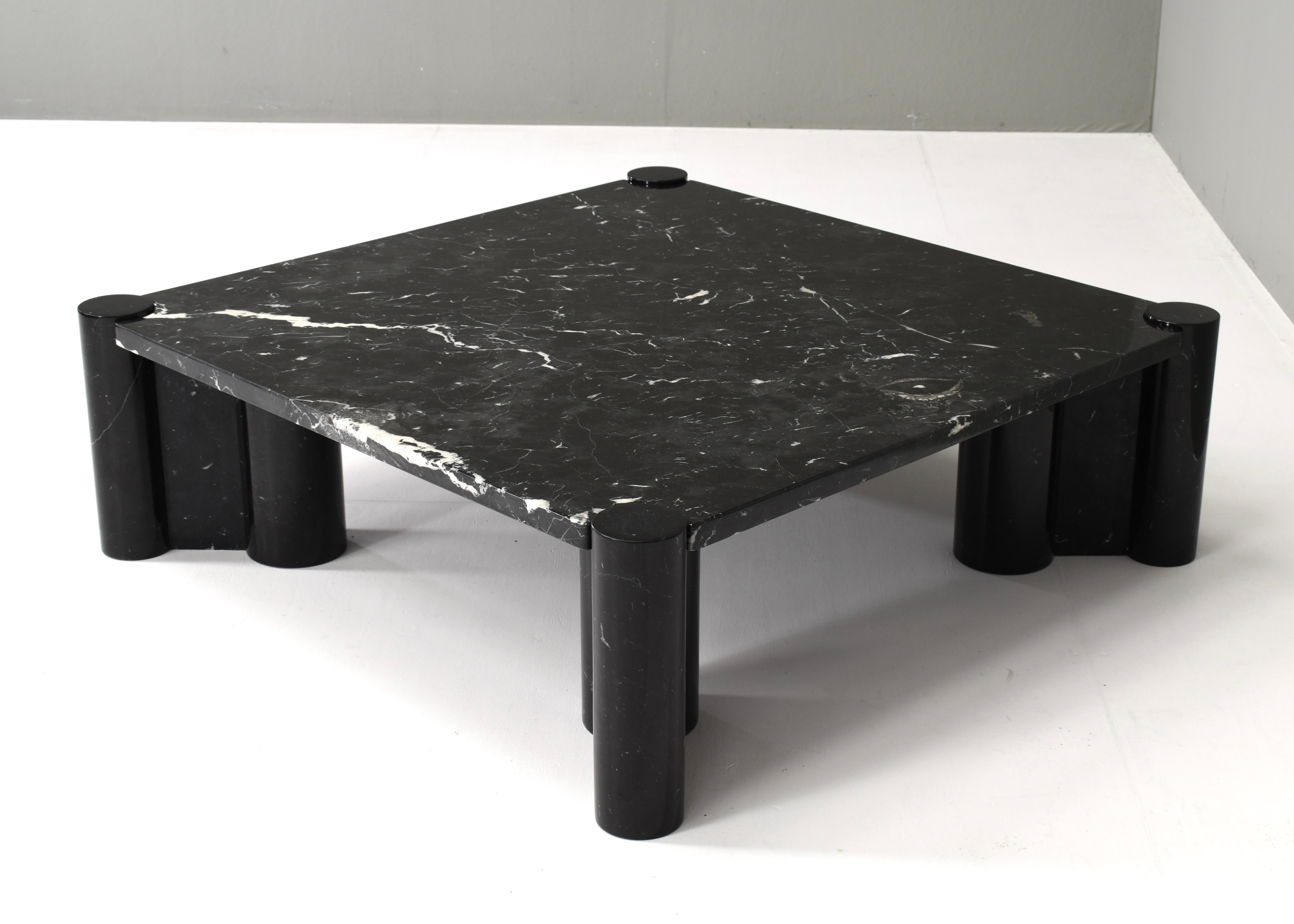 Mid-20th Century Gae Aulenti for Knoll ‘Jumbo’ Coffee Table in Nero Marquina Black Marble, Italy 