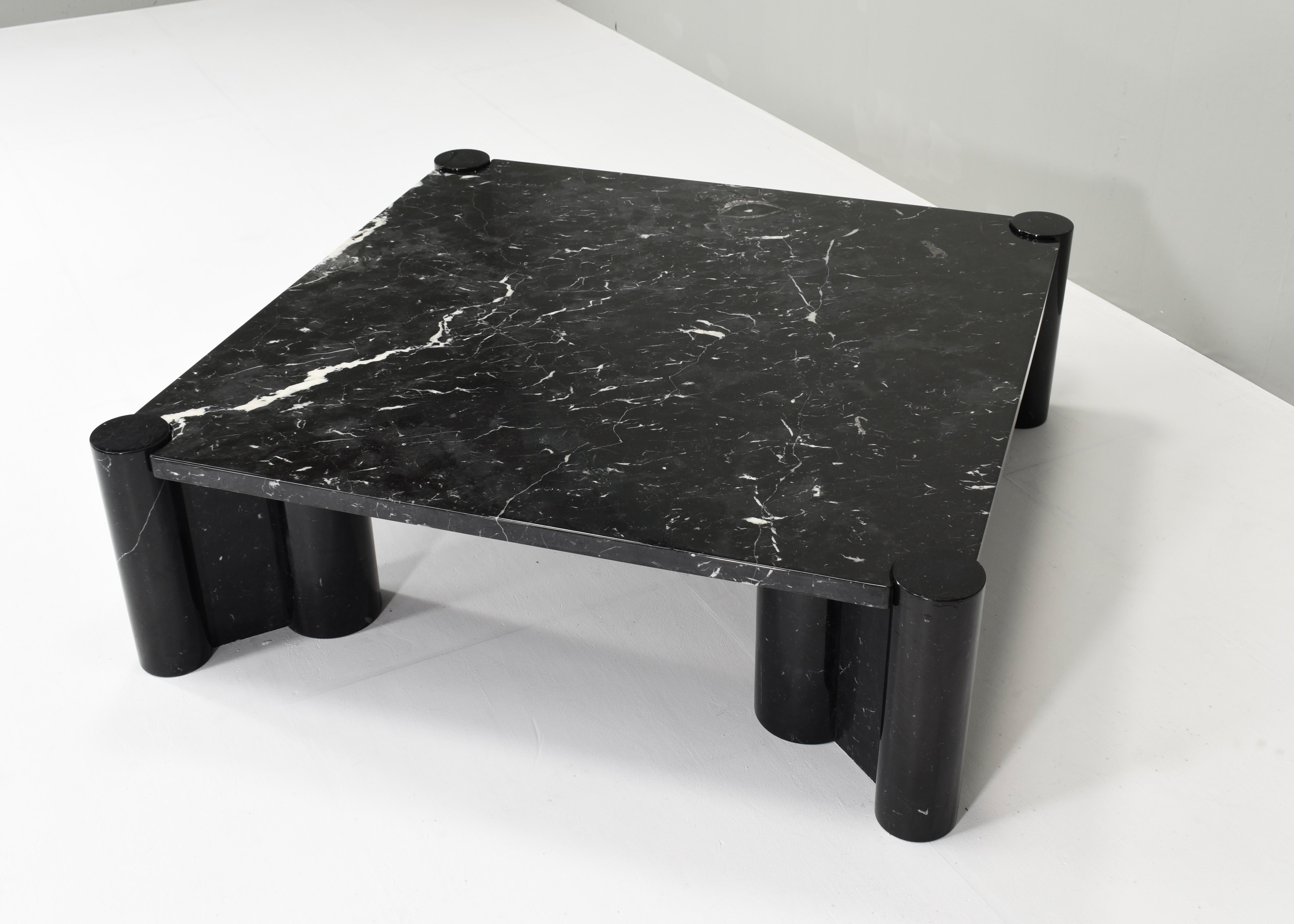 Gae Aulenti for Knoll ‘Jumbo’ Coffee Table in Nero Marquina Black Marble, Italy  1