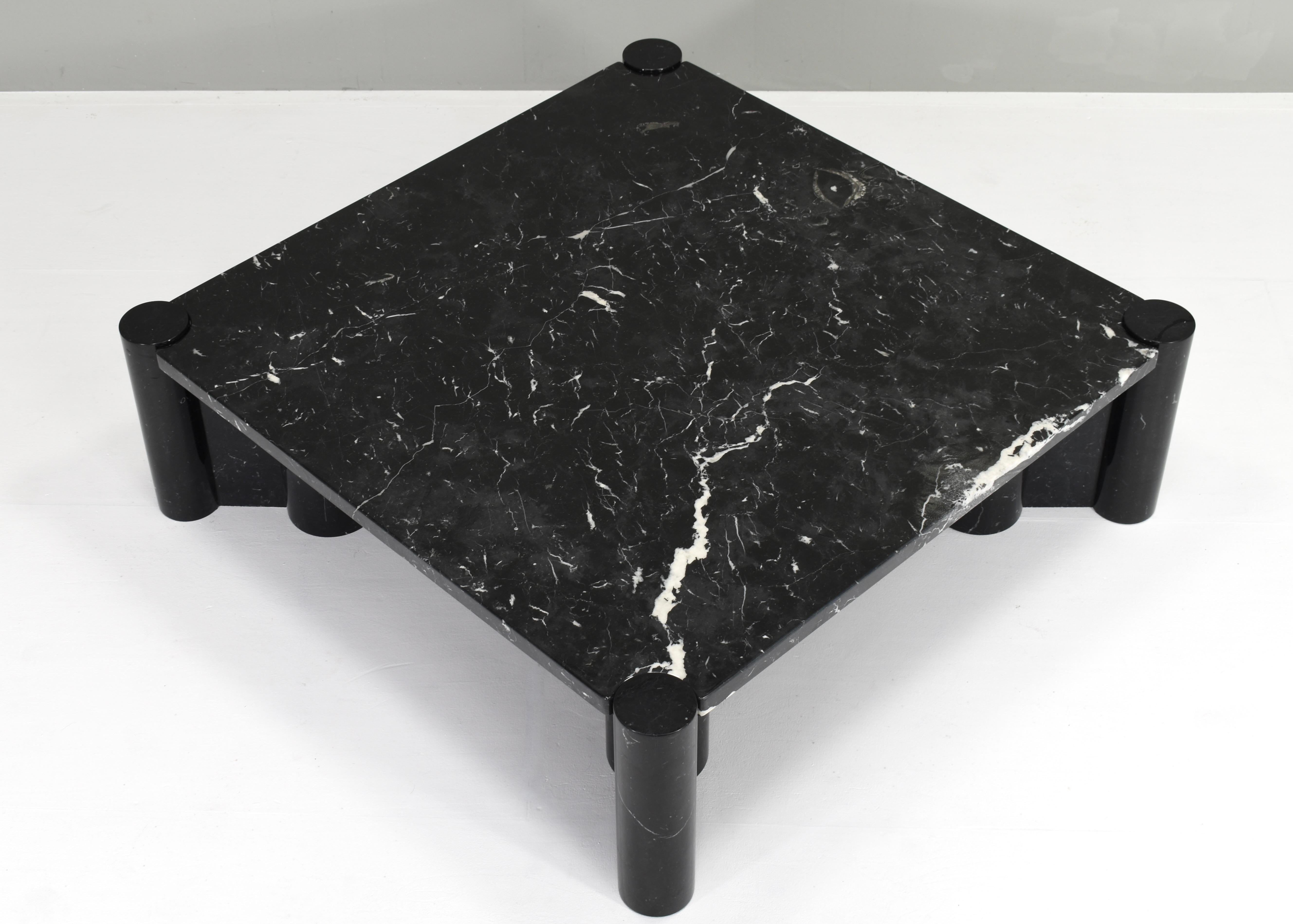 Gae Aulenti for Knoll ‘Jumbo’ Coffee Table in Nero Marquina Black Marble, Italy  2