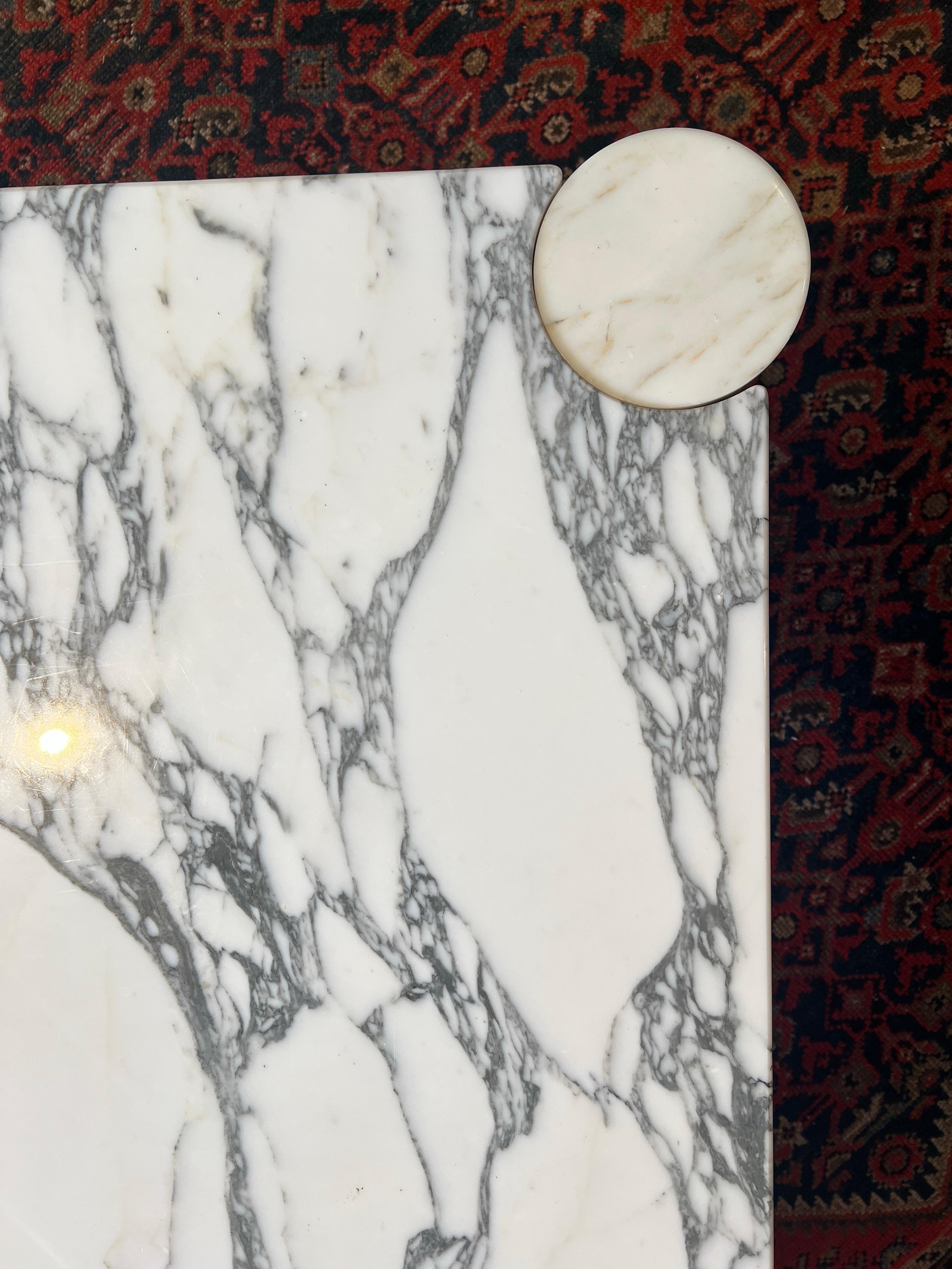 Gae Aulenti for Knoll, Rare ‘Jumbo’ Coffee Table in Arabescato Marble For Sale 6