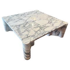 Gae Aulenti for Knoll, Rare ‘Jumbo’ Coffee Table in Arabescato Marble