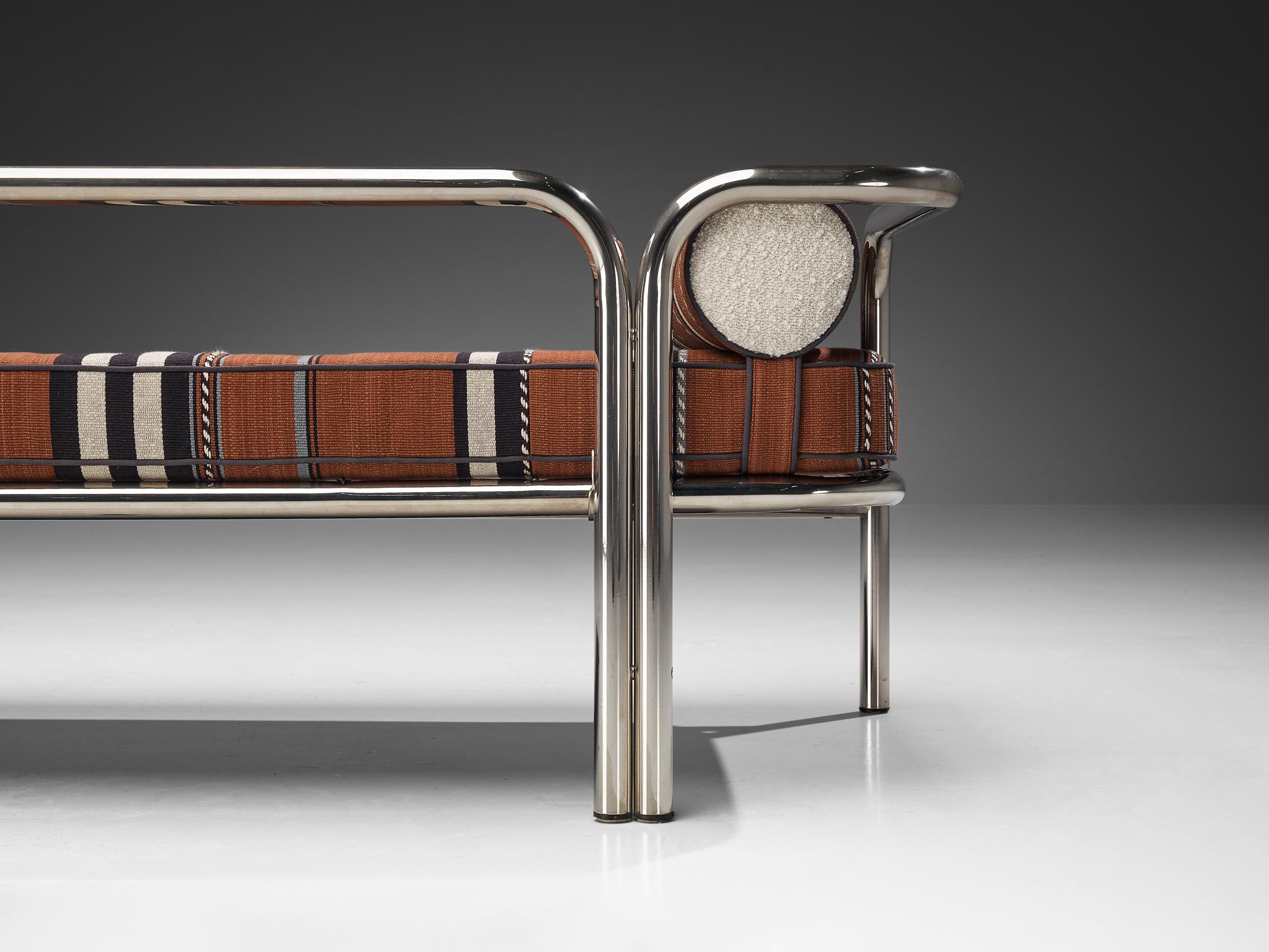 Italian Gae Aulenti for Poltronova 'Locus Solus' Daybed in Chrome-Plated Steel 