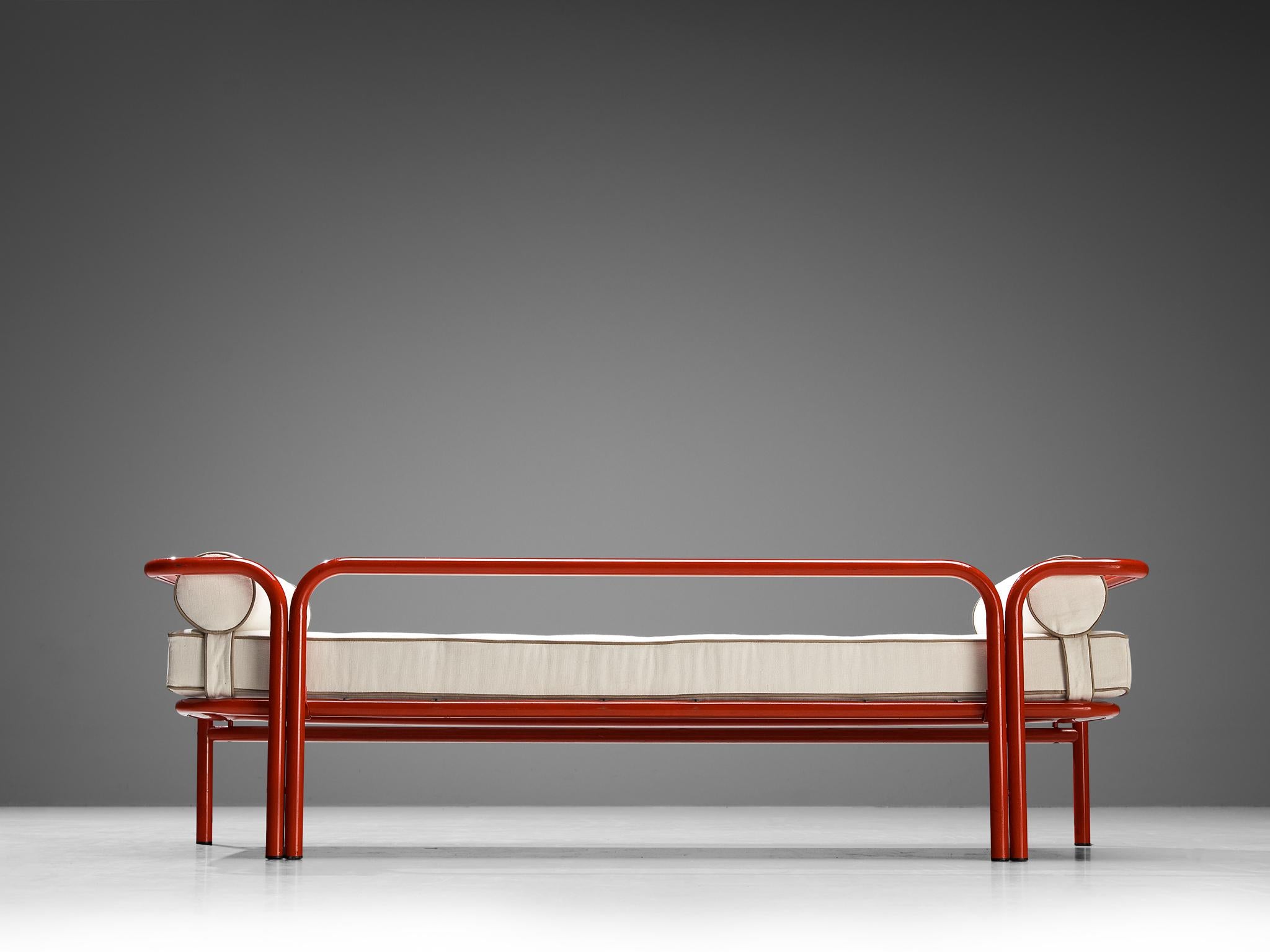 Gae Aulenti for Poltronova 'Locus Solus' Daybed in Red Steel 2