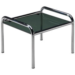 Gae Aulenti for Poltronova 'Stringa' Side Table in Chromed Metal, Smoked Glass