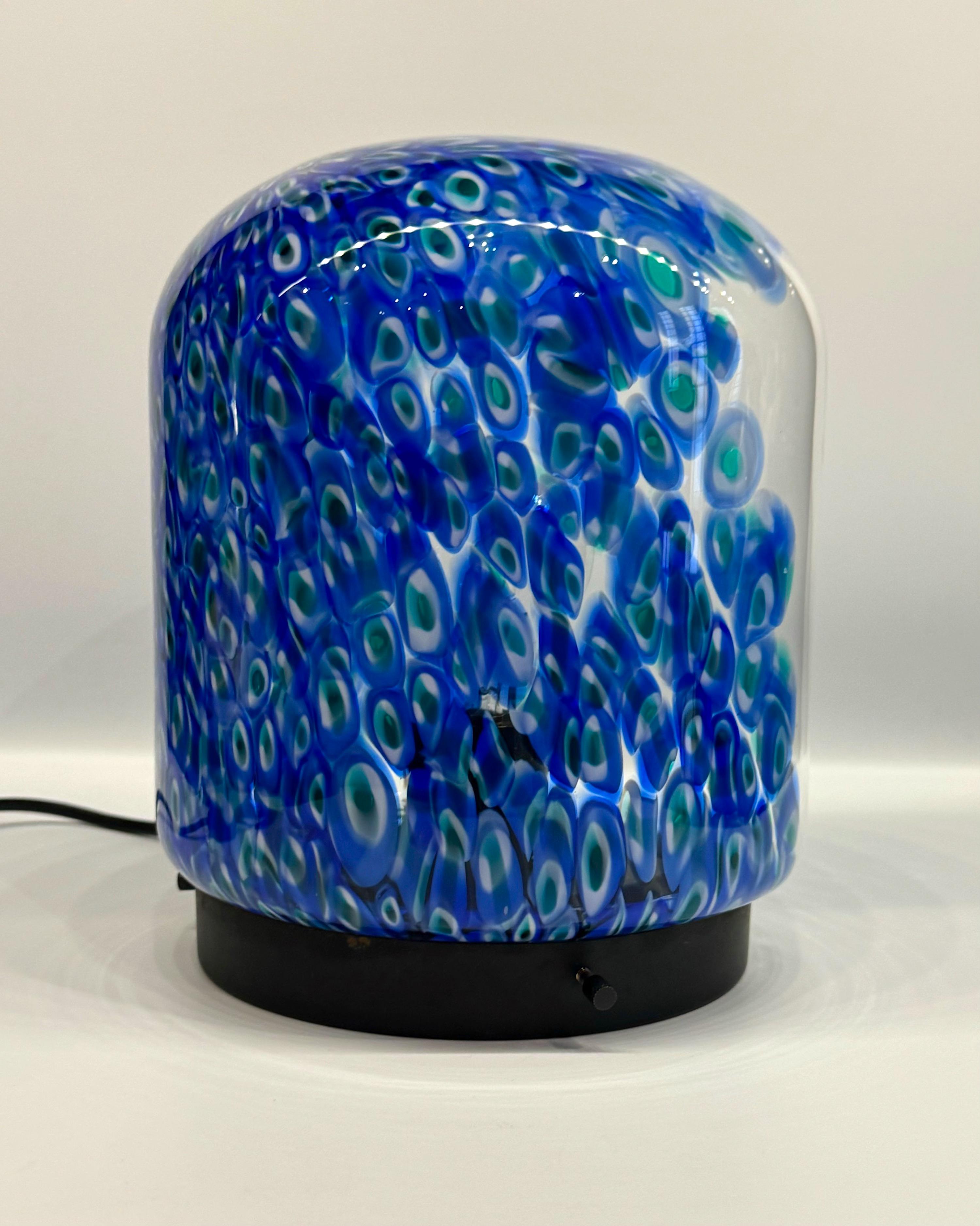 Gae Aulenti para Vistosi Lámpara de sobremesa de cristal de Murano 
