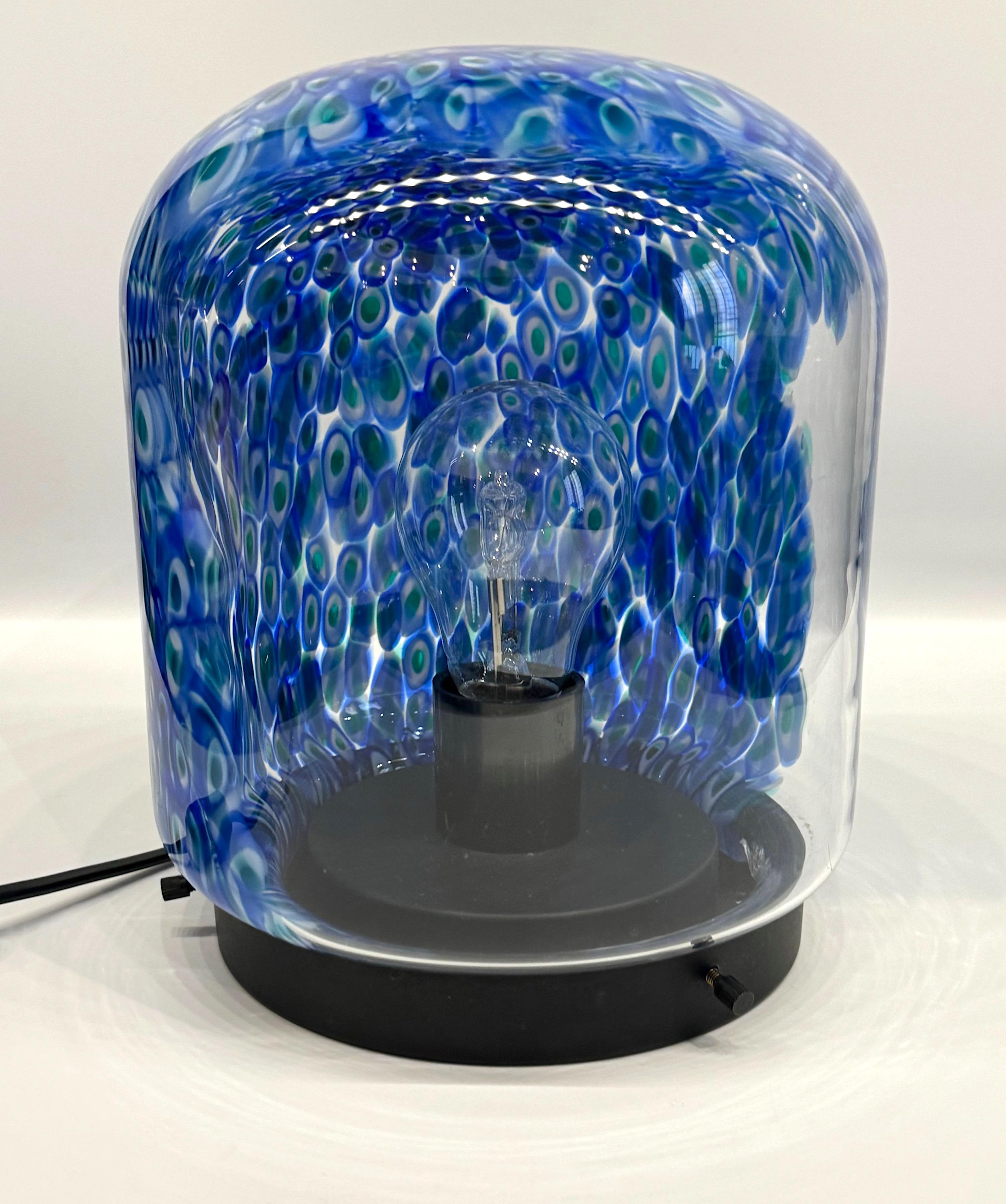 Gae Aulenti para Vistosi Lámpara de sobremesa de cristal de Murano 