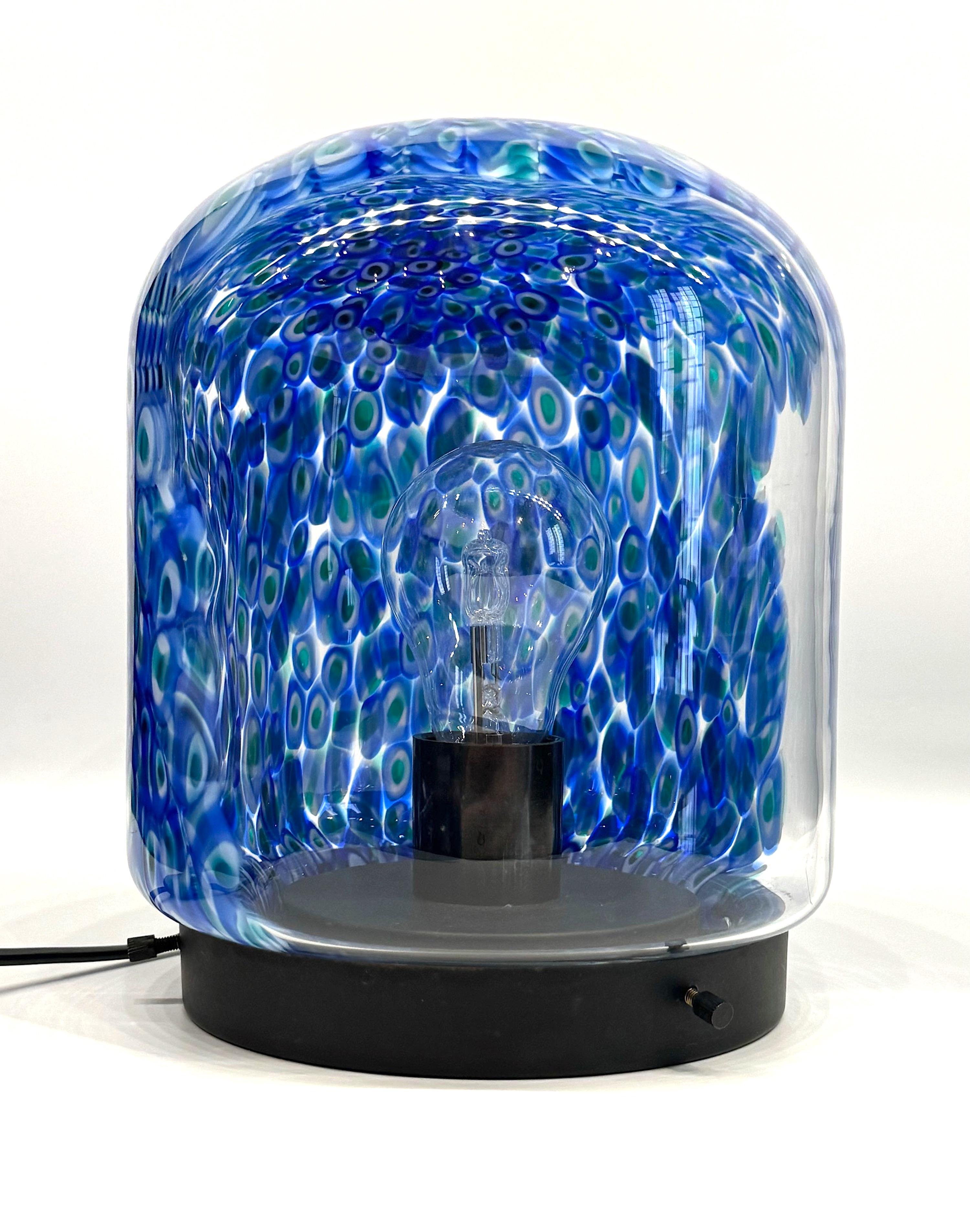 Gae Aulenti para Vistosi Lámpara de sobremesa de cristal de Murano 