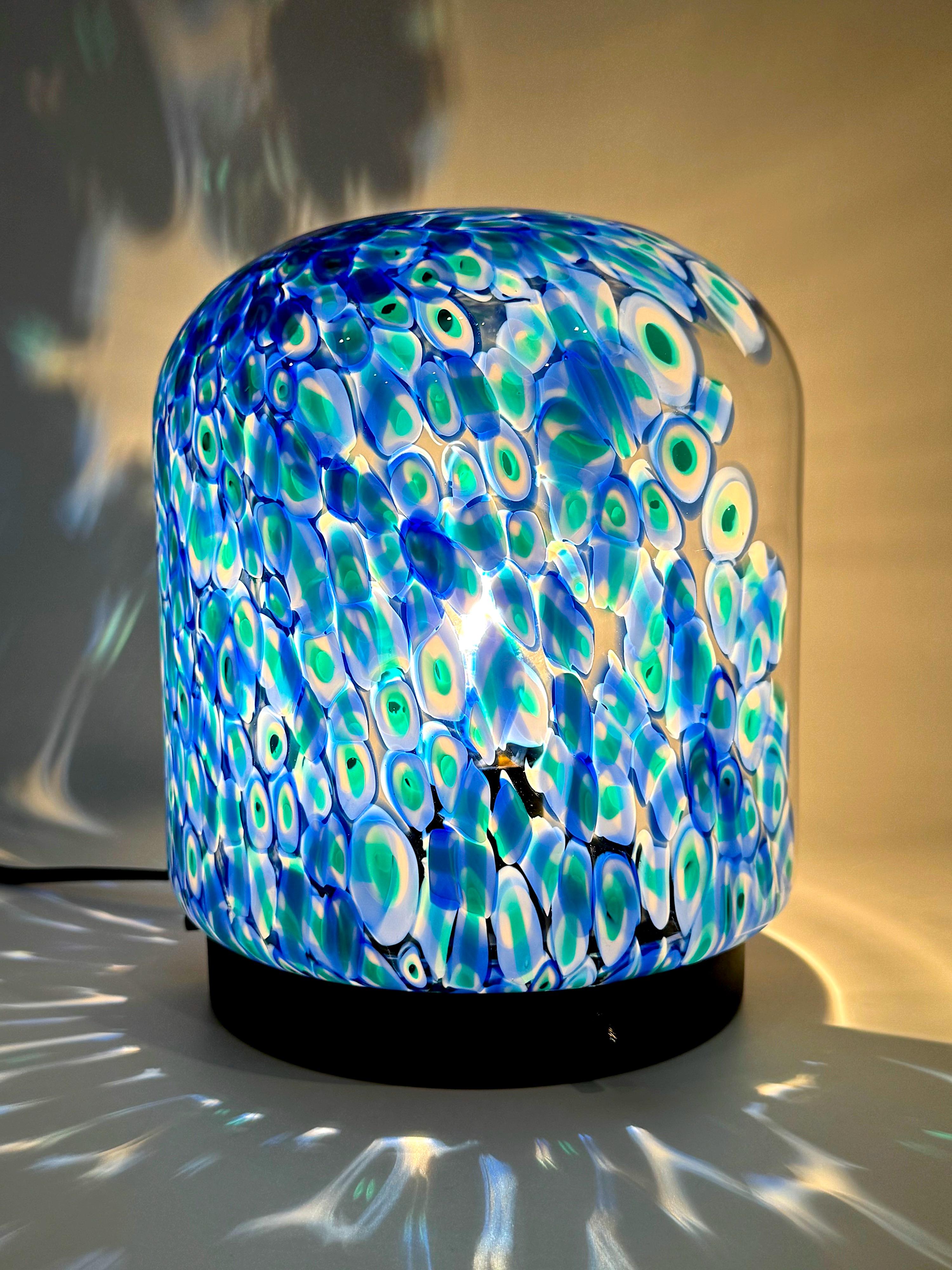 Gae Aulenti para Vistosi Lámpara de sobremesa de cristal de Murano 