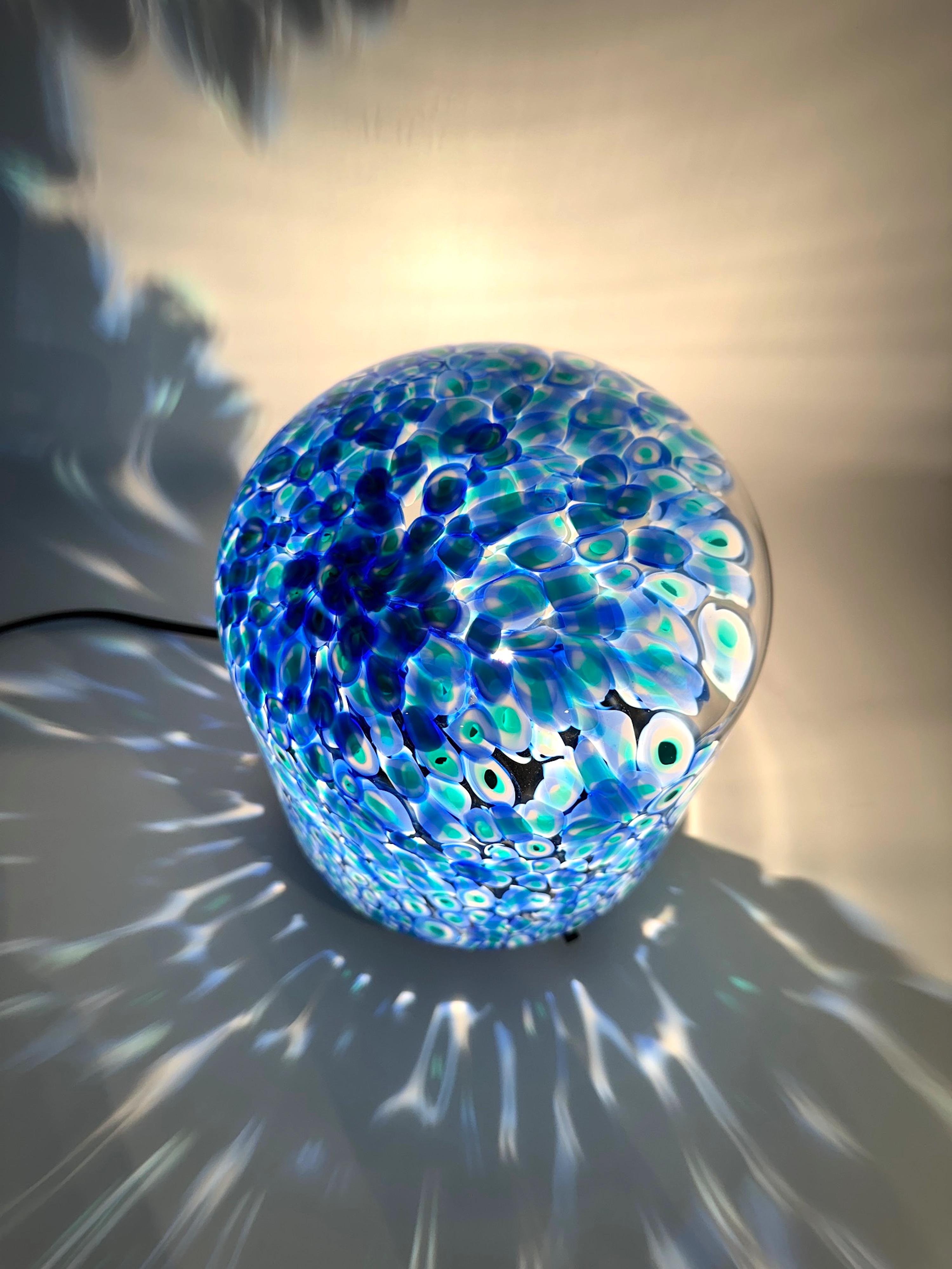 Gae Aulenti para Vistosi Lámpara de sobremesa de cristal de Murano 