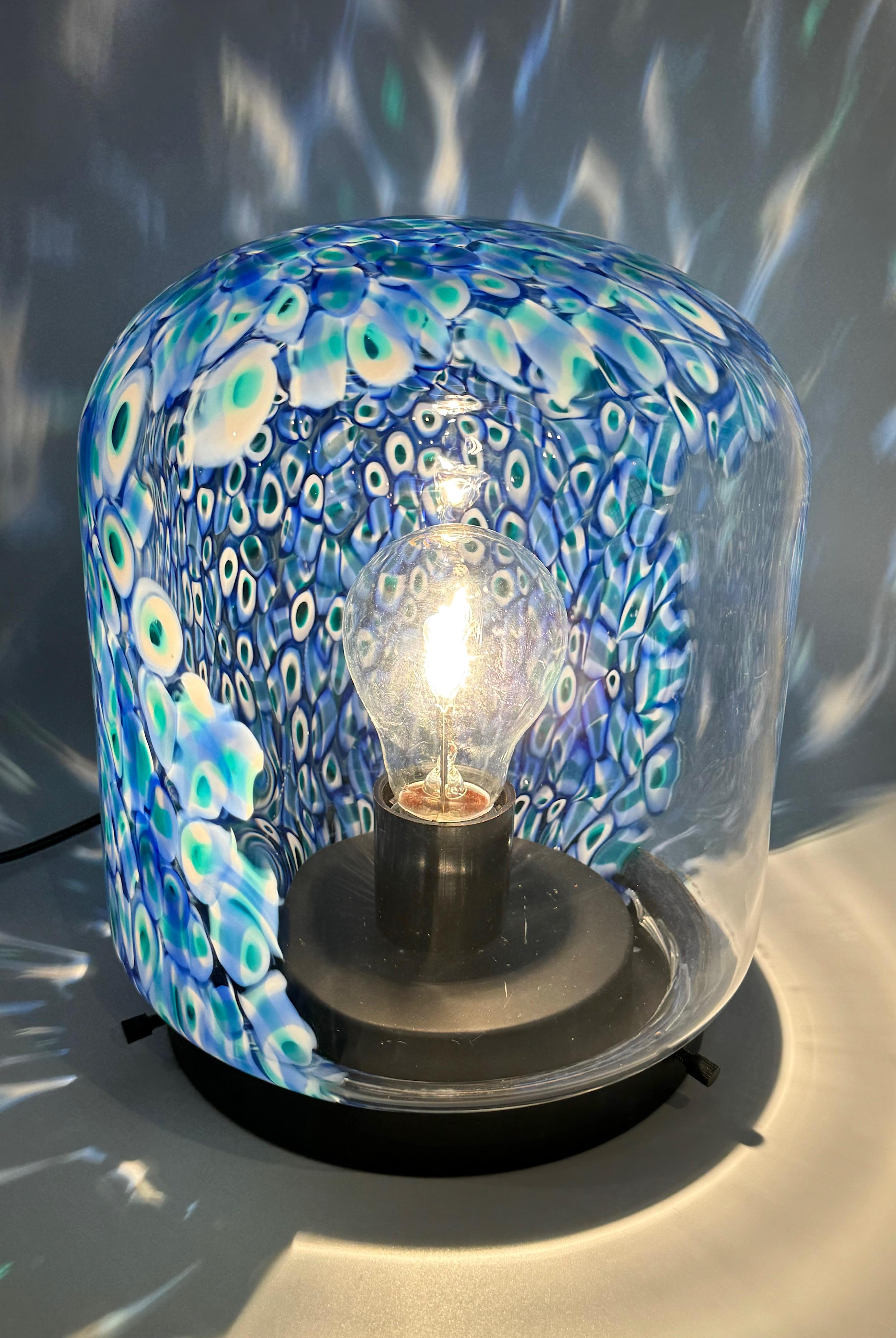 Gae Aulenti para Vistosi Lámpara de sobremesa de cristal de Murano 