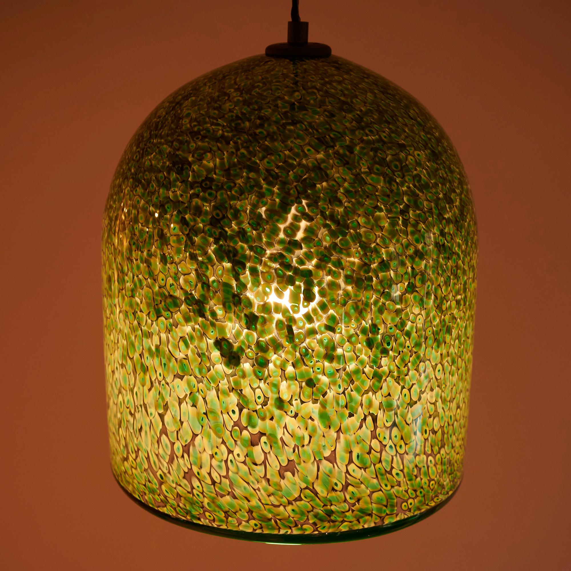 Gae Aulenti for Vistosi, Green Murrine glass pendant 4