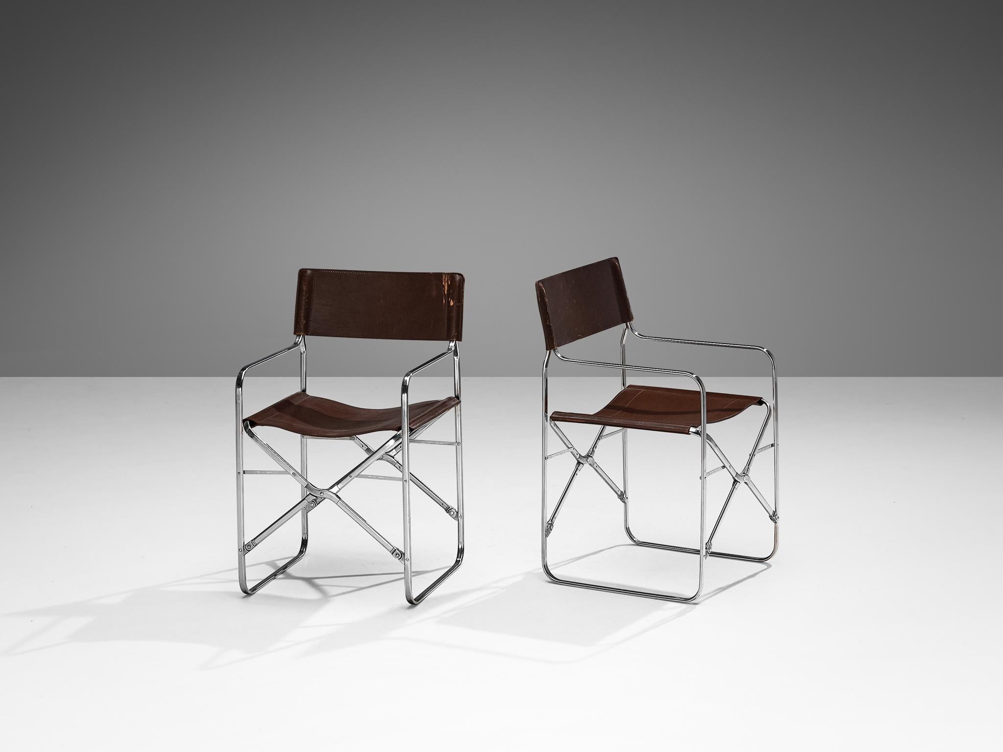 Set aus acht Stühlen „April“ von Gae Aulenti für Zanotta aus Original-Leder (Moderne der Mitte des Jahrhunderts) im Angebot
