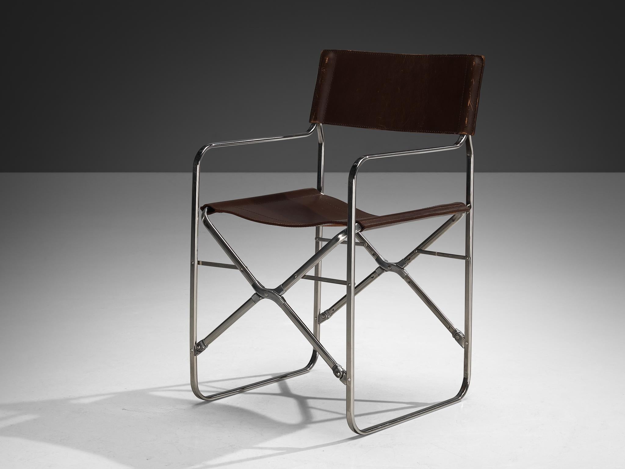 Gae Aulenti für Zanotta: Vierer-Set „April“-Stühle in Original-Leder im Angebot 4
