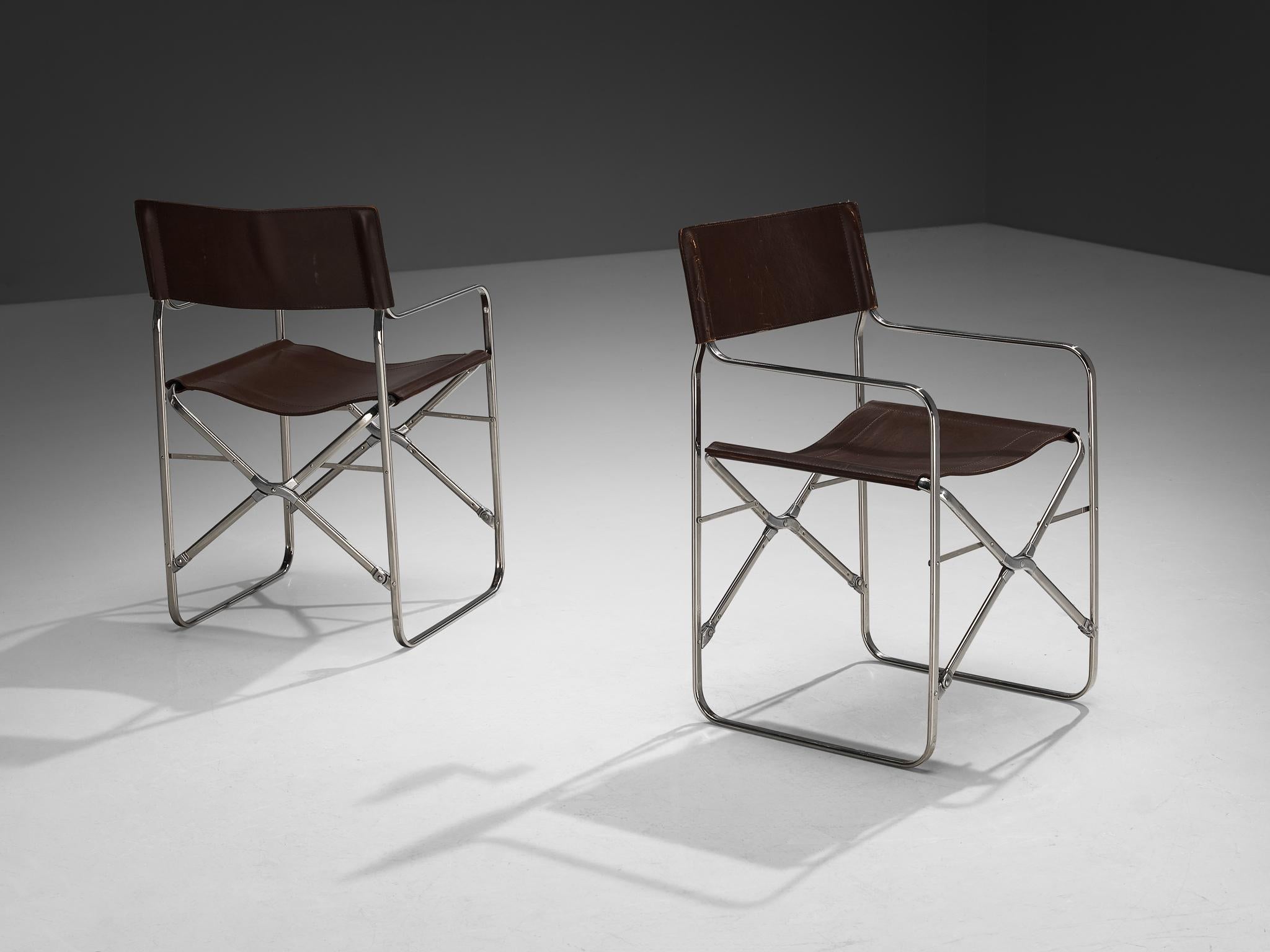 Gae Aulenti für Zanotta: Vierer-Set „April“-Stühle in Original-Leder im Angebot 5