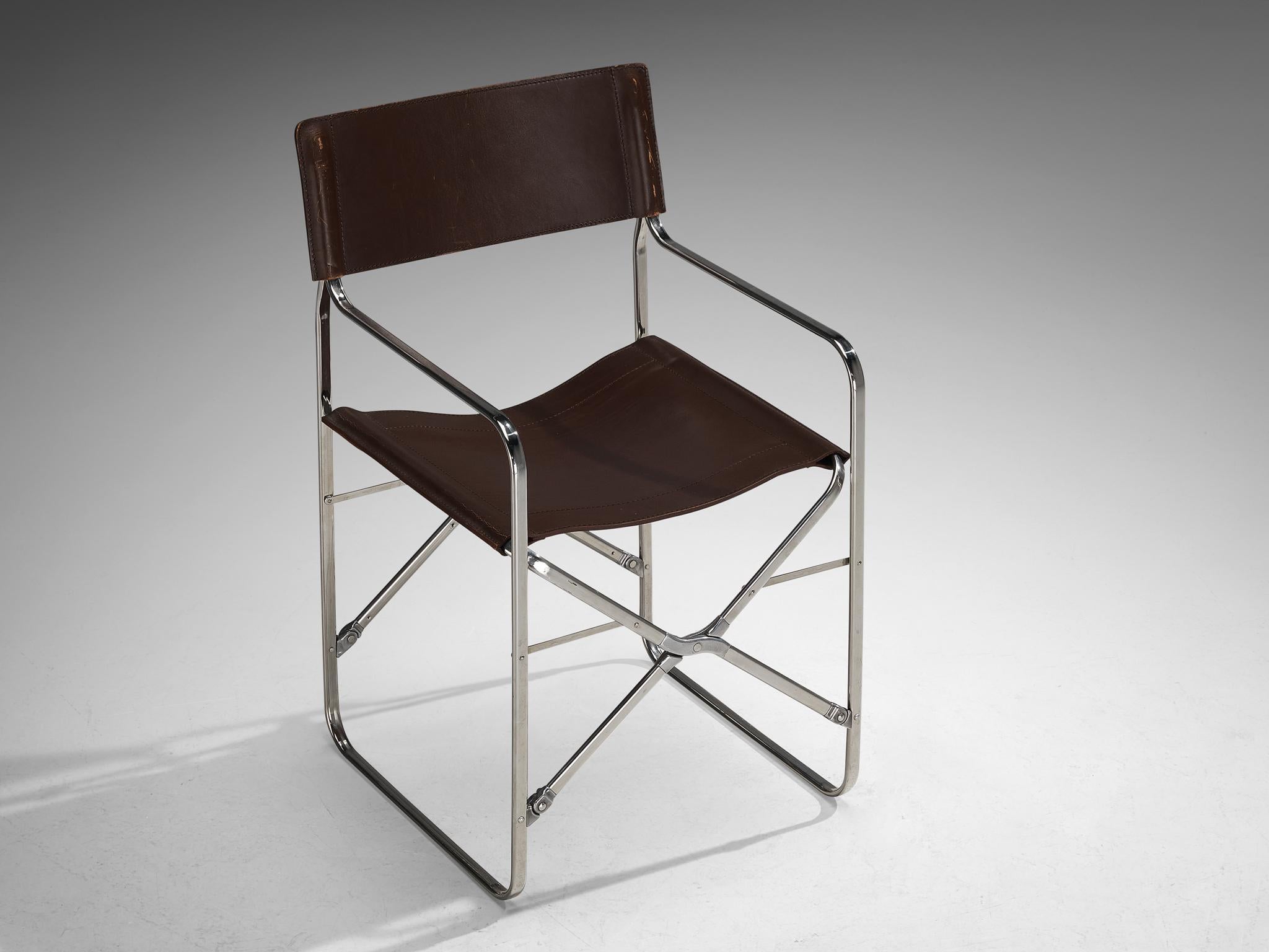 Gae Aulenti für Zanotta: Vierer-Set „April“-Stühle in Original-Leder im Angebot 6