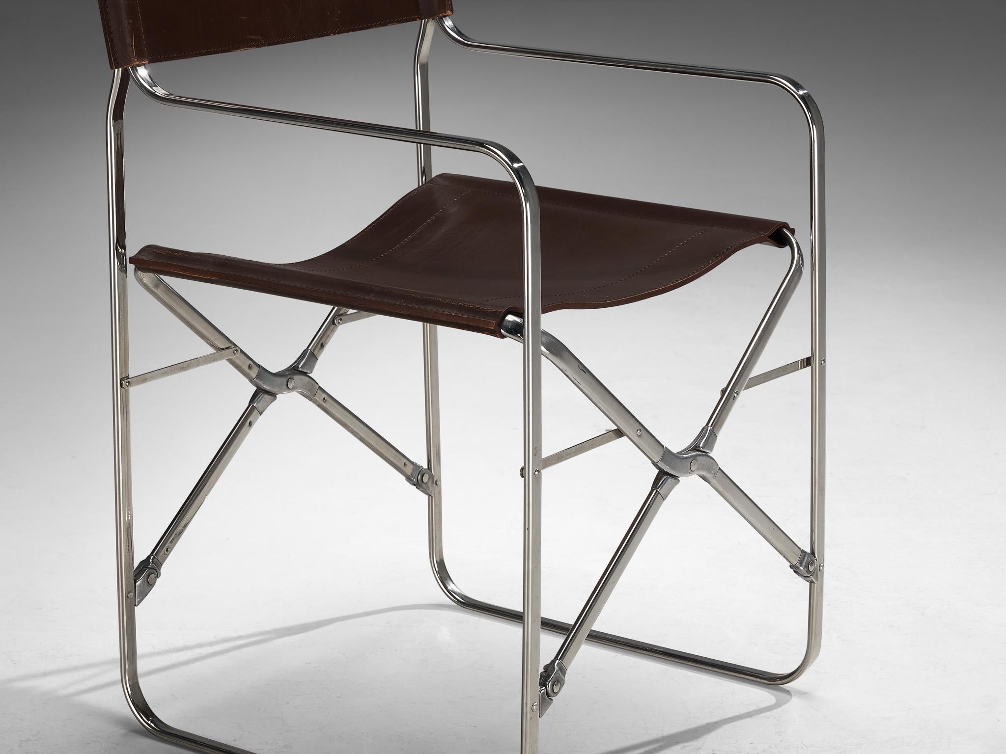 Gae Aulenti für Zanotta: Vierer-Set „April“-Stühle in Original-Leder (Italienisch) im Angebot