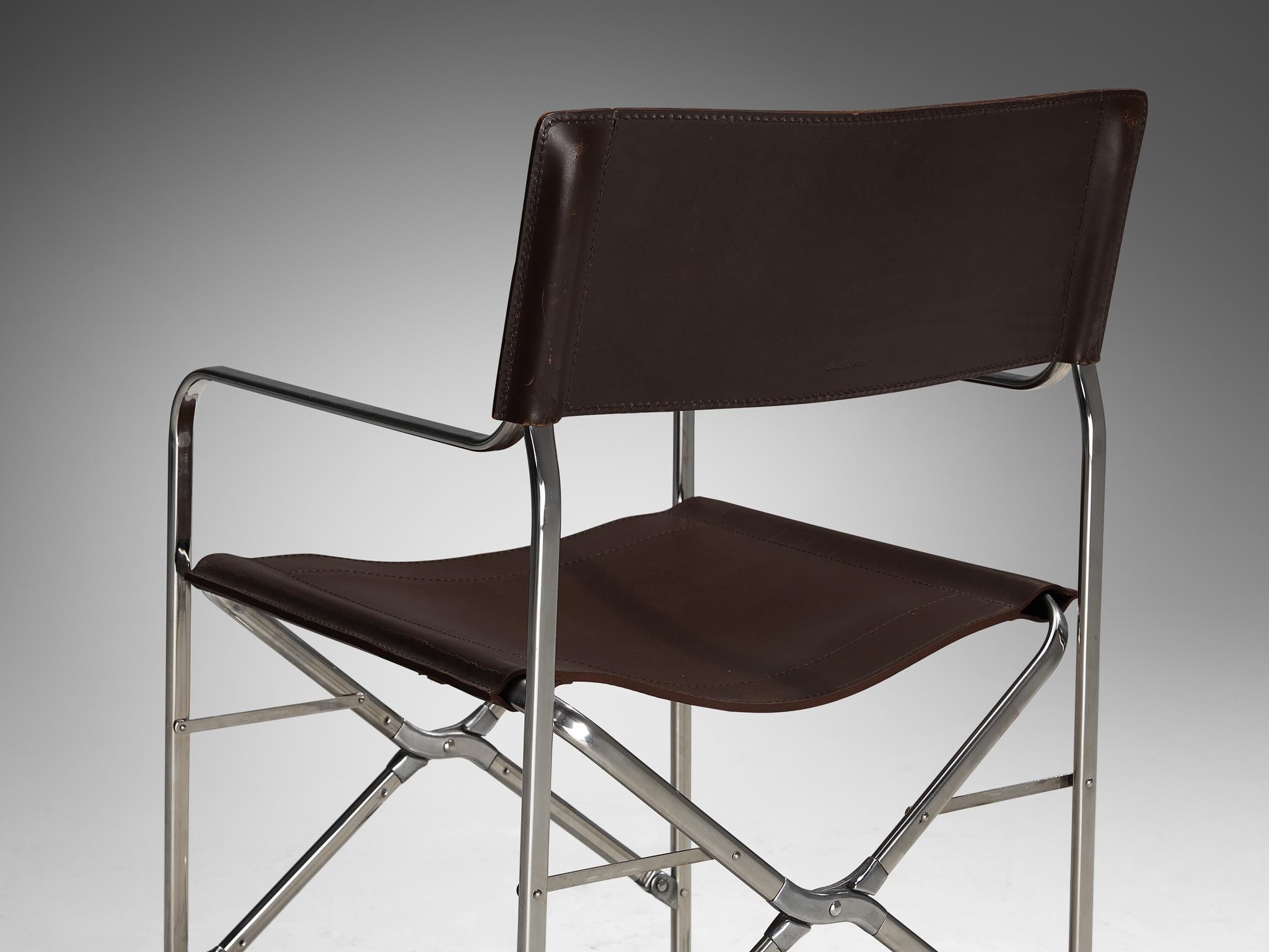 Gae Aulenti für Zanotta: Vierer-Set „April“-Stühle in Original-Leder im Angebot 2