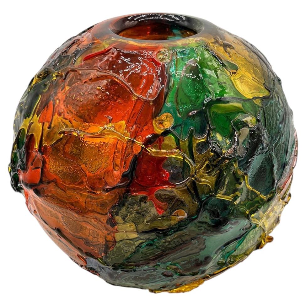 Gae Aulenti ‘Gea’ Polychrome Murano Glass Vase for Venini, 2003 For Sale