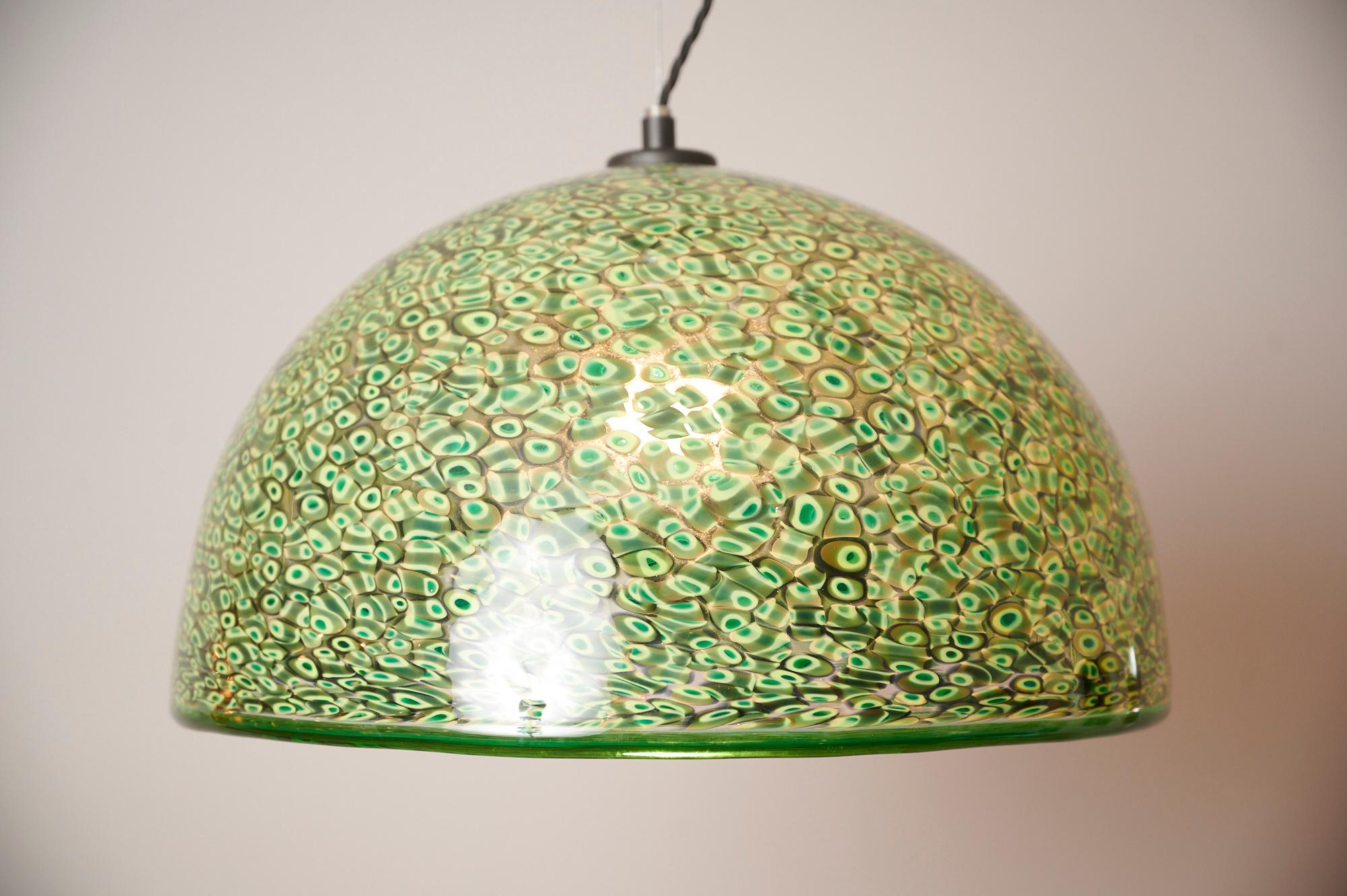 Gae Aulenti, Green 'Neverrino' Glass Pendant for Vistosi In Excellent Condition In London, GB