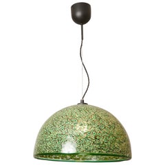 Gae Aulenti, Green 'Neverrino' Glass Pendant for Vistosi