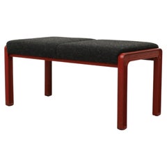 Gae Aulenti Inspired Red bench with Charcoal Cushions by Kembo