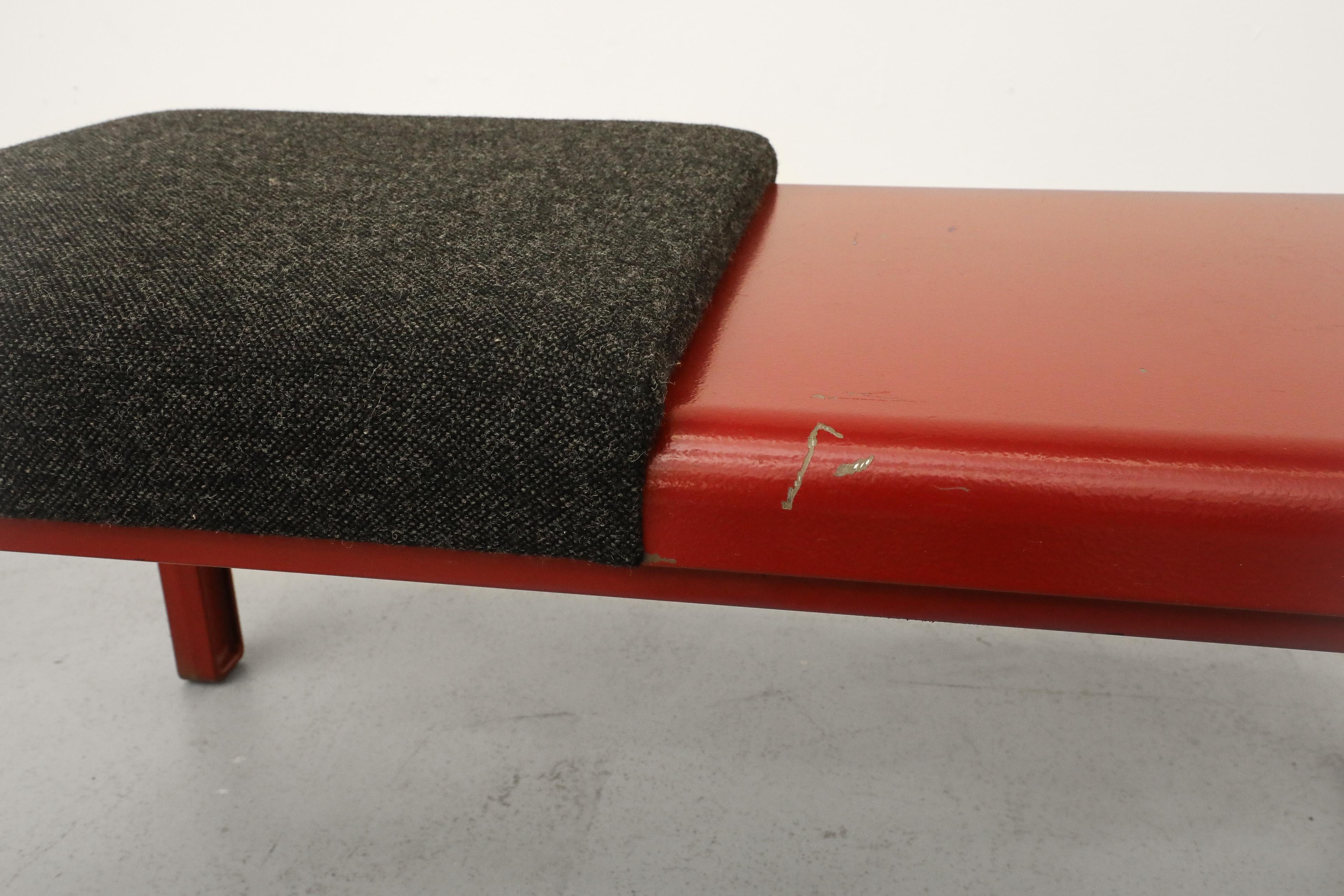 Gae Aulenti Inspired Red Bench with Side Table by Kembo 3