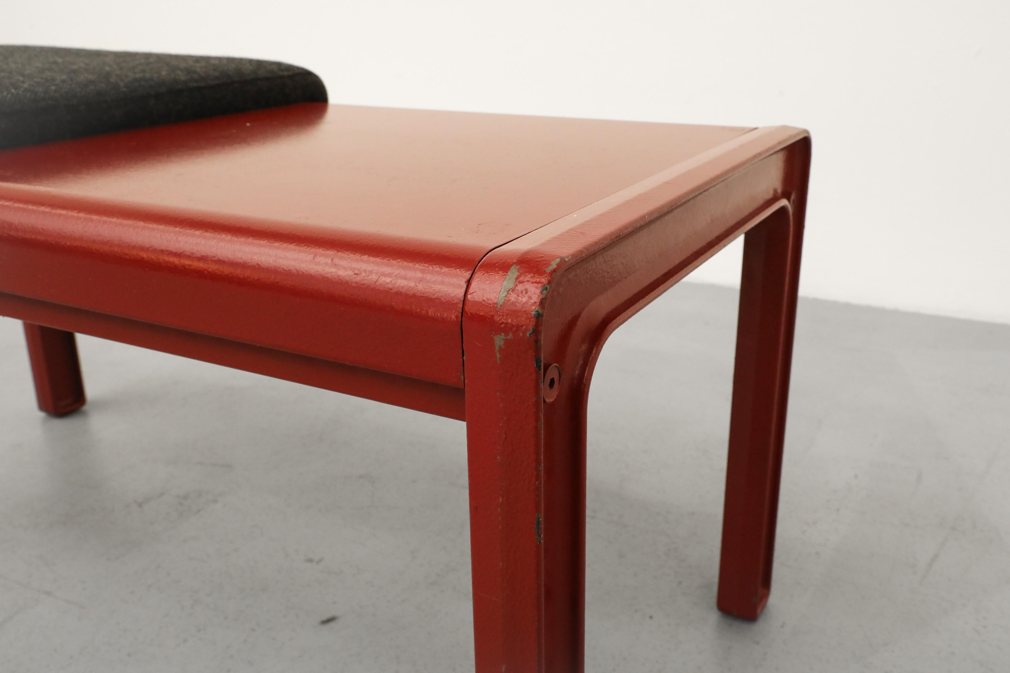 Gae Aulenti Inspired Red Bench with Side Table by Kembo 4
