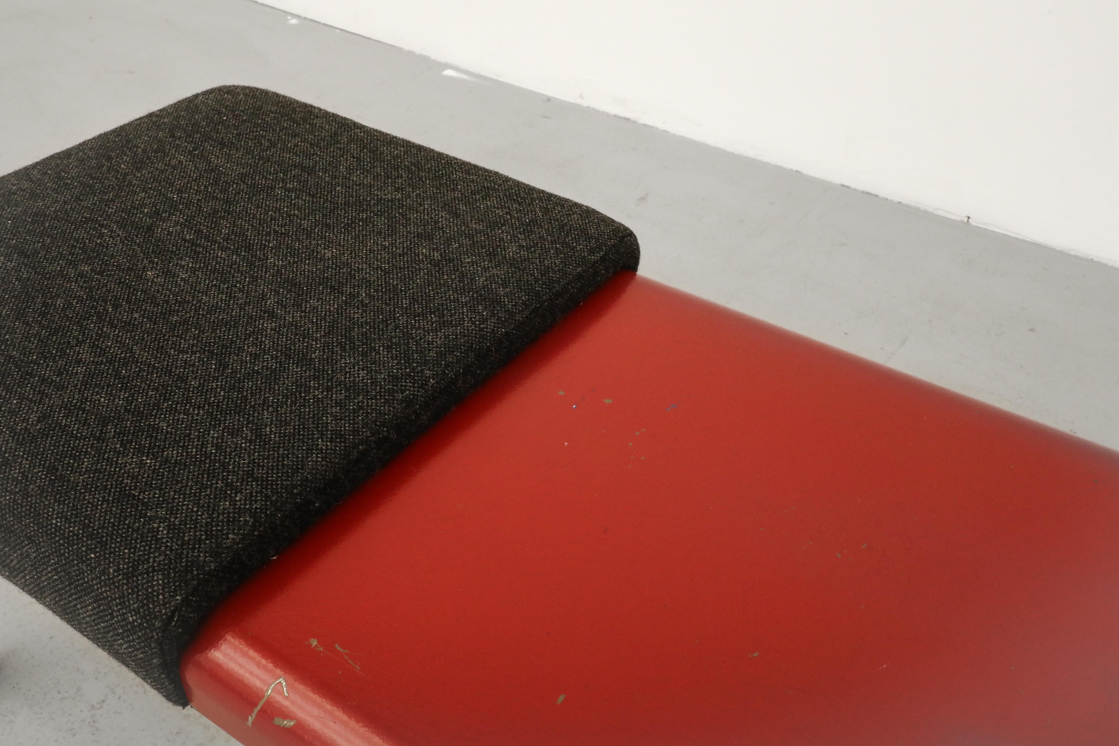 Gae Aulenti Inspired Red Bench with Side Table by Kembo 6