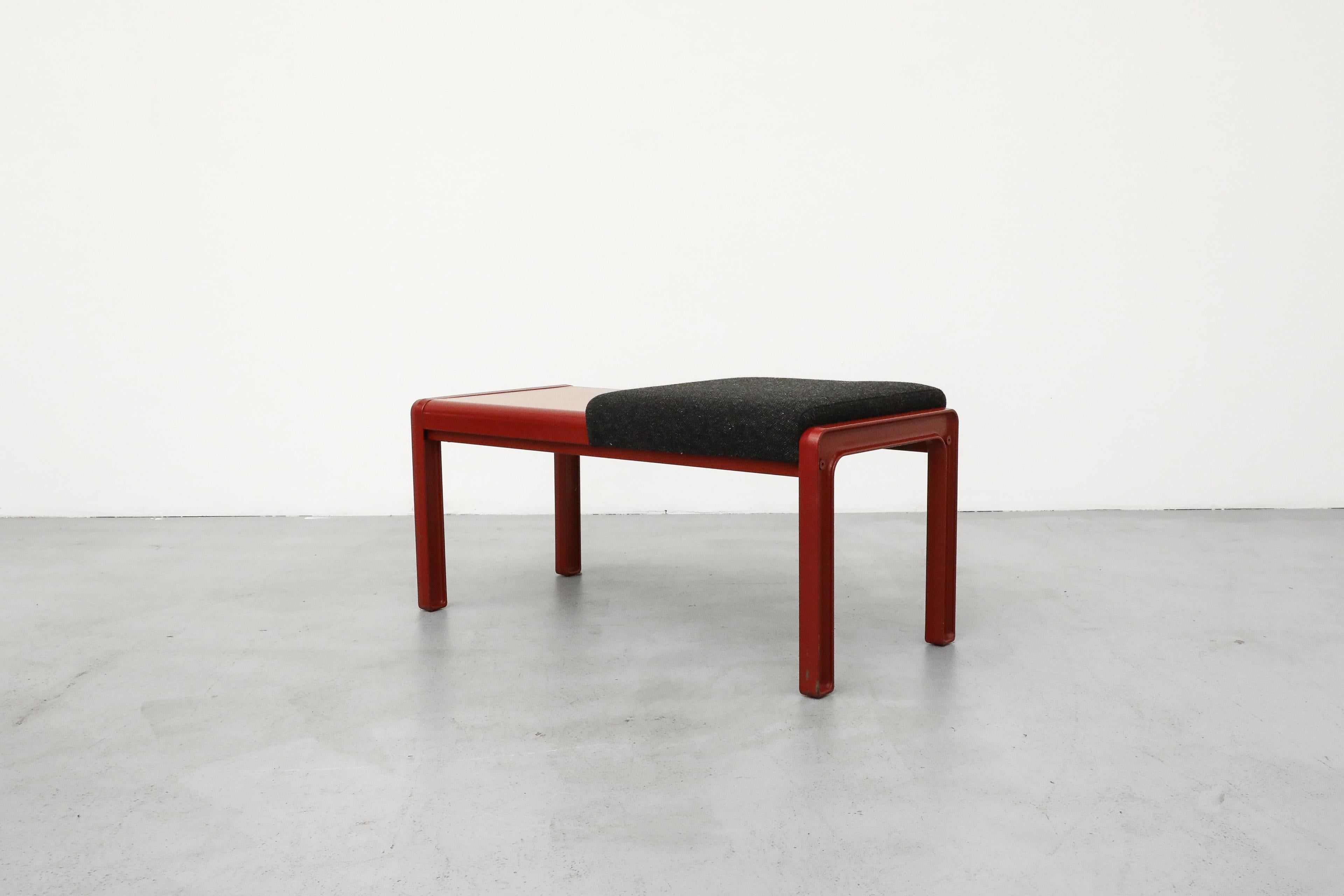 Dutch Gae Aulenti Inspired Red Bench with Side Table by Kembo