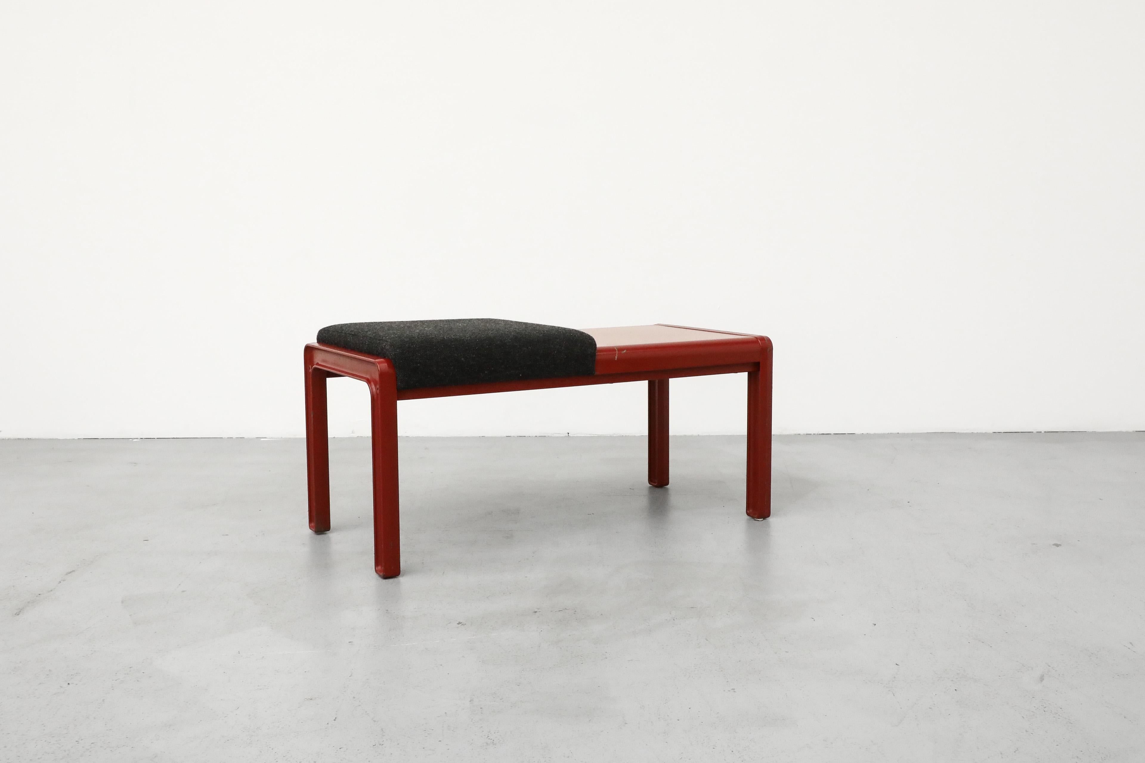 Gae Aulenti Inspired Red Bench with Side Table by Kembo In Good Condition In Los Angeles, CA