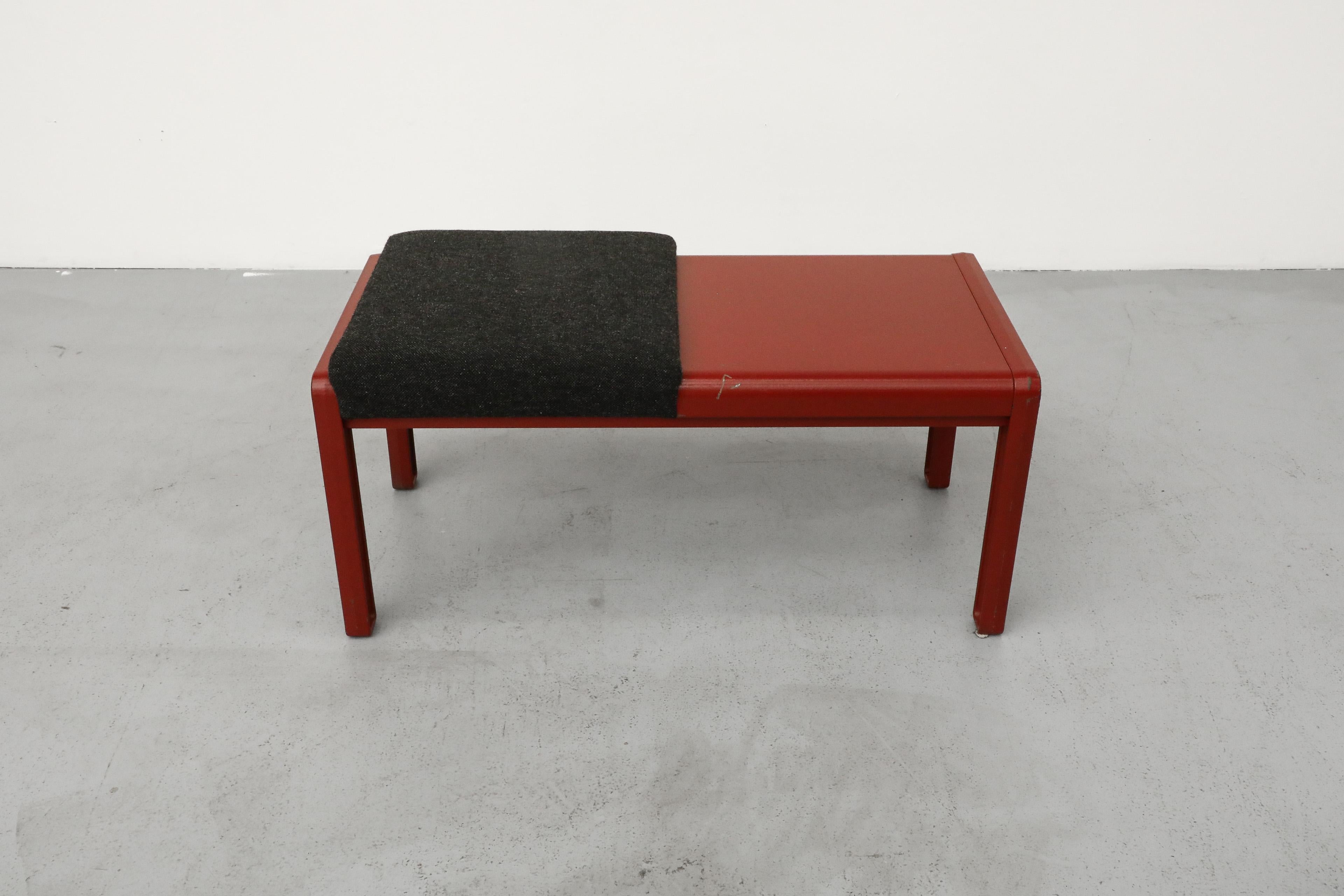 Gae Aulenti Inspired Red Bench with Side Table by Kembo 1