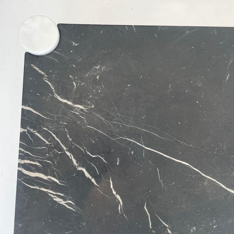 Gae Aulenti Jumbo Black and White Carrara Marble Table 7