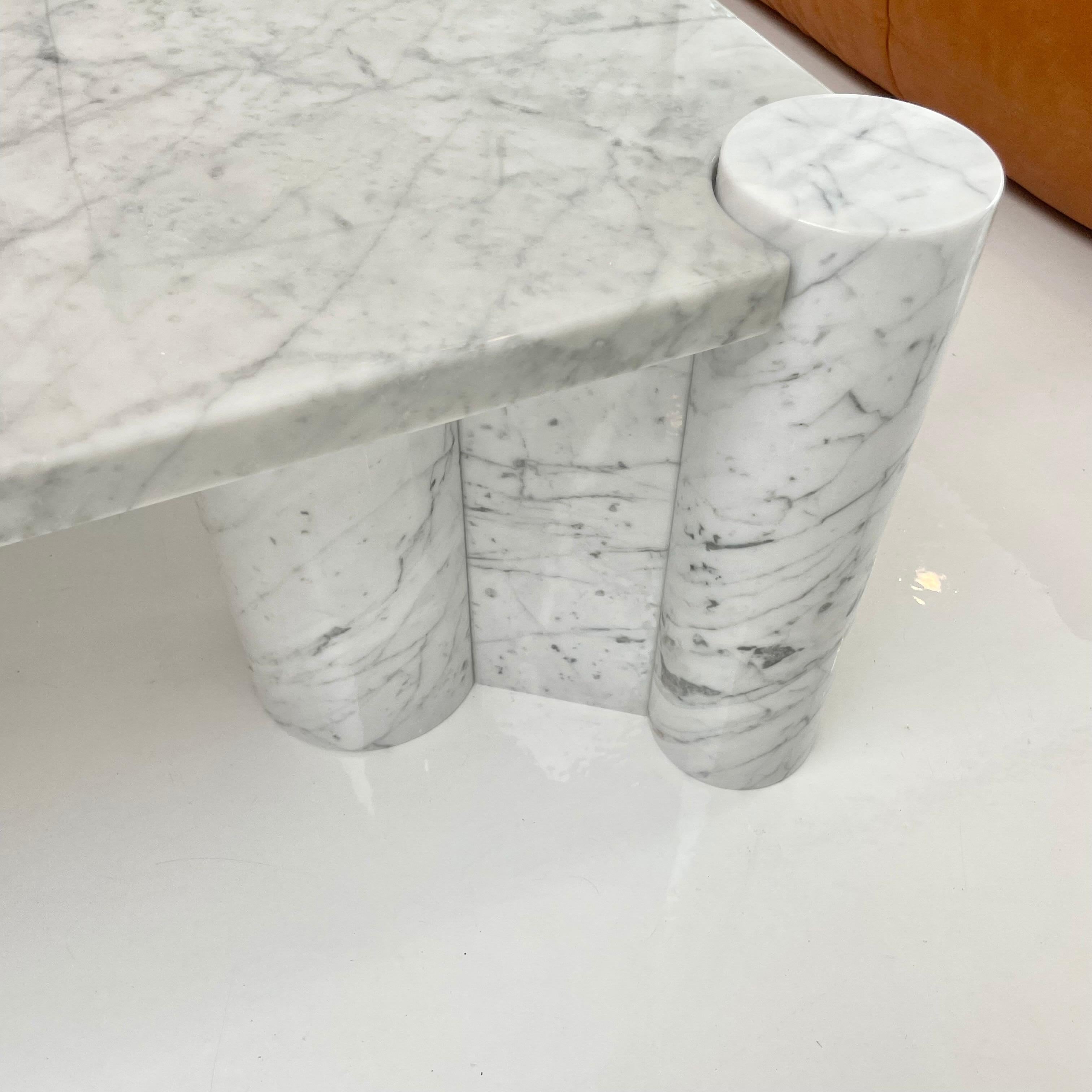 Italian Gae Aulenti Jumbo Carrara Marble Table for Knoll