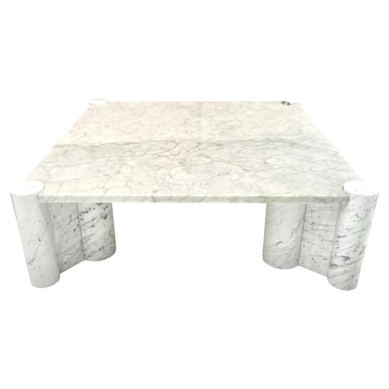Gae Aulenti Jumbo Carrara Marble Table for Knoll For Sale