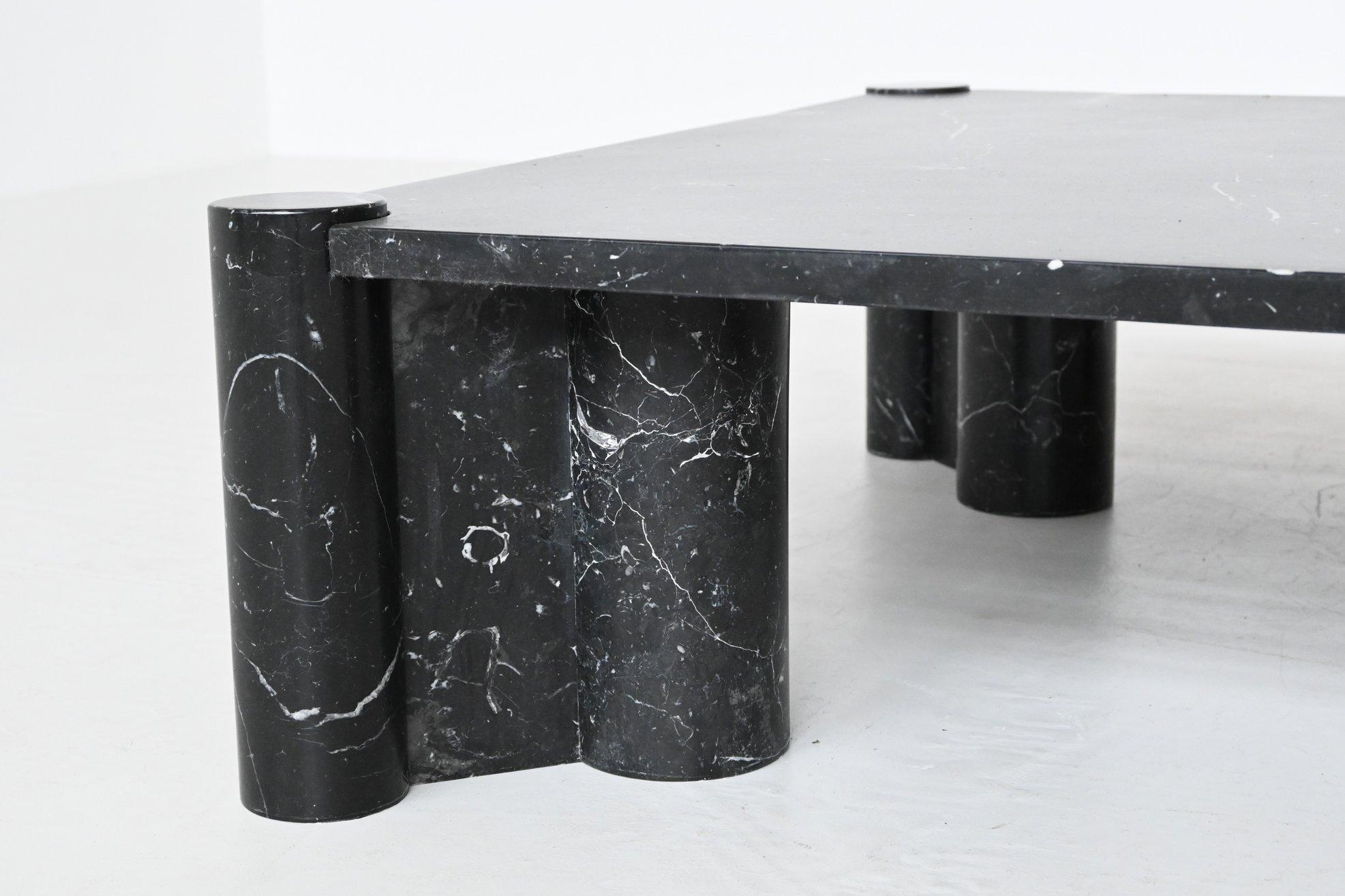 Marble Gae Aulenti Jumbo coffee table black marble Knoll International Italy 1965 For Sale