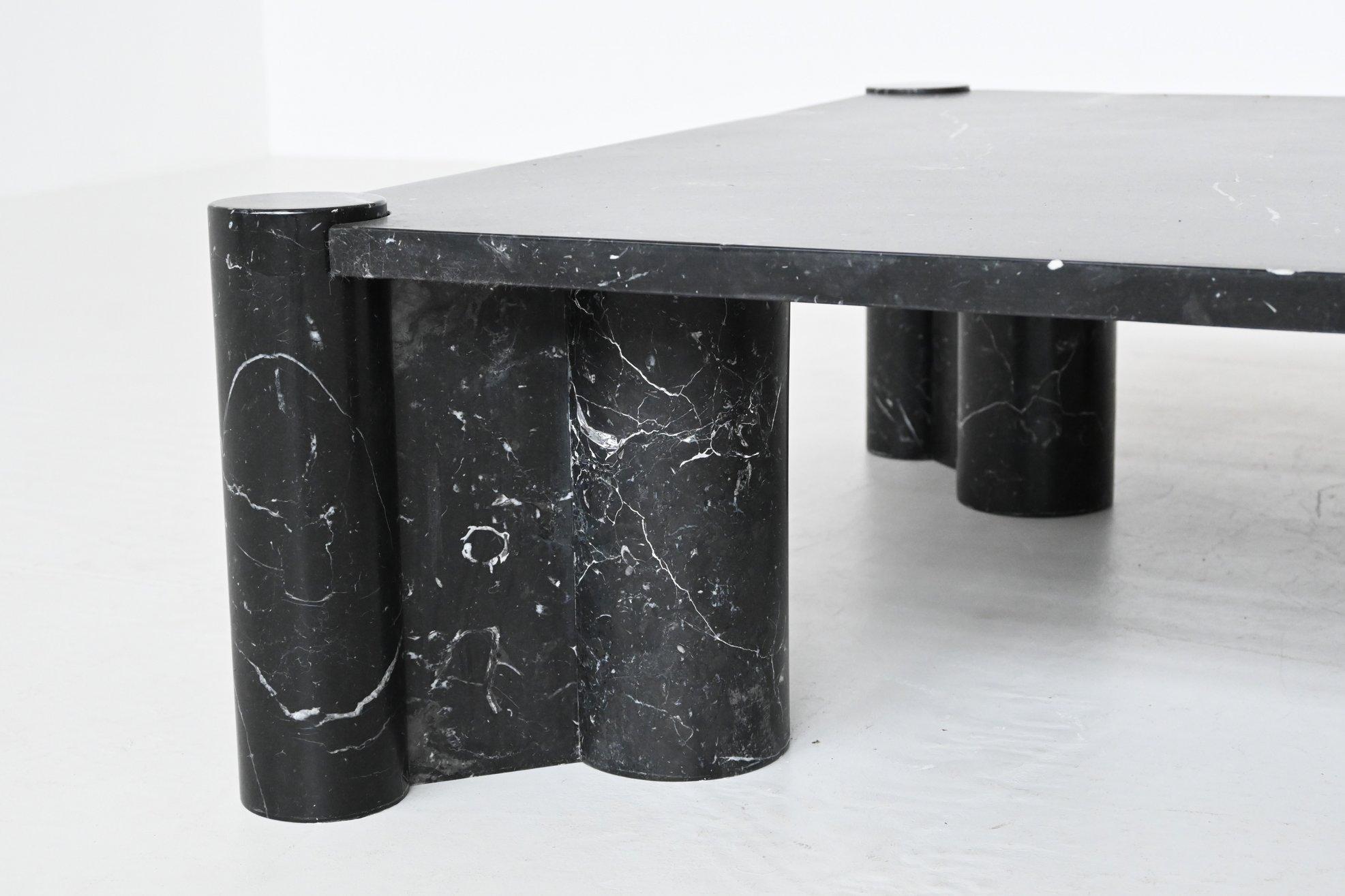 Gae Aulenti Mesa de centro Jumbo mármol negro Knoll International Italia 1965 Mármol