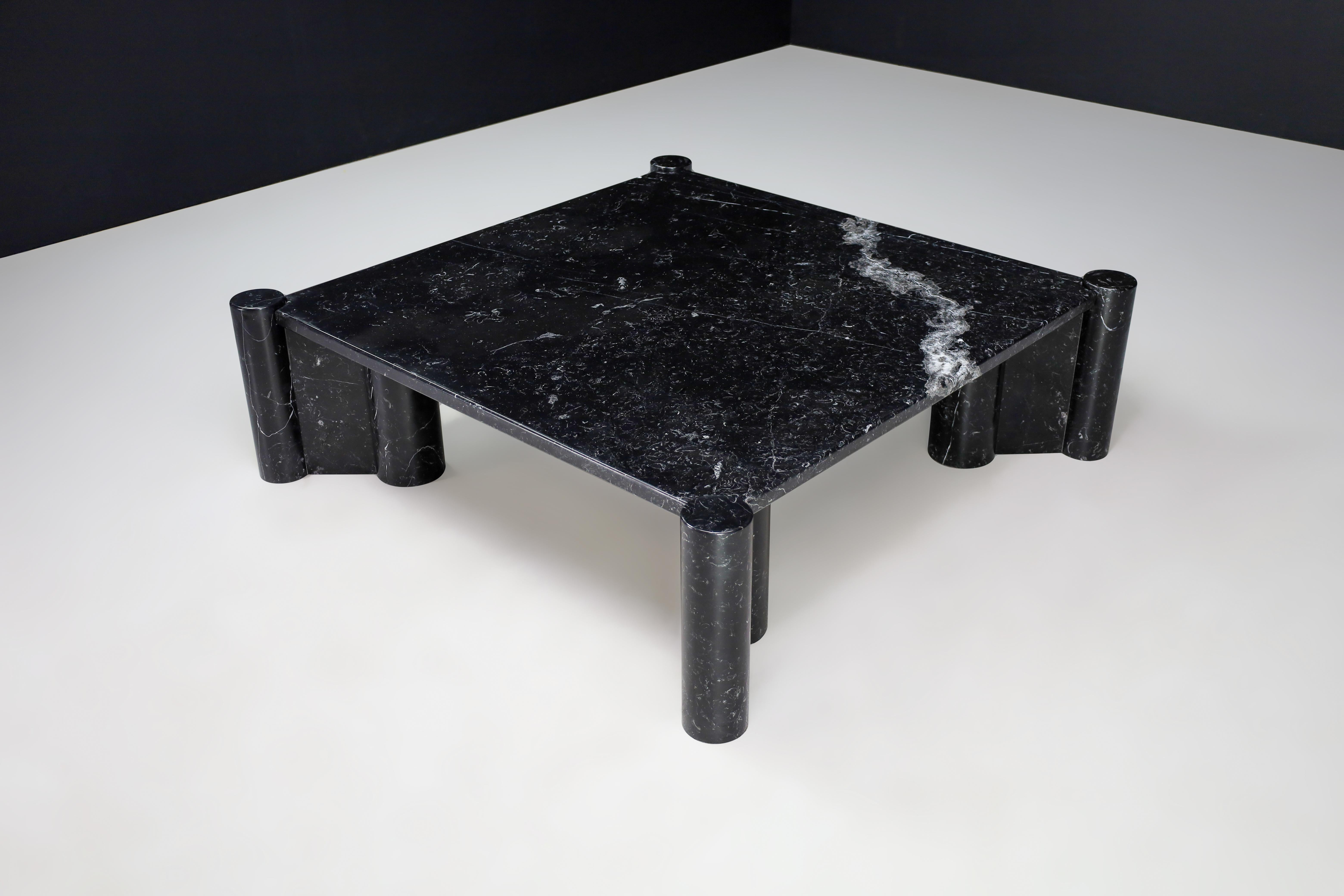 Gae Aulenti Jumbo Coffee Table for Knoll in Black Marquina Marble, Italy 1970s   4