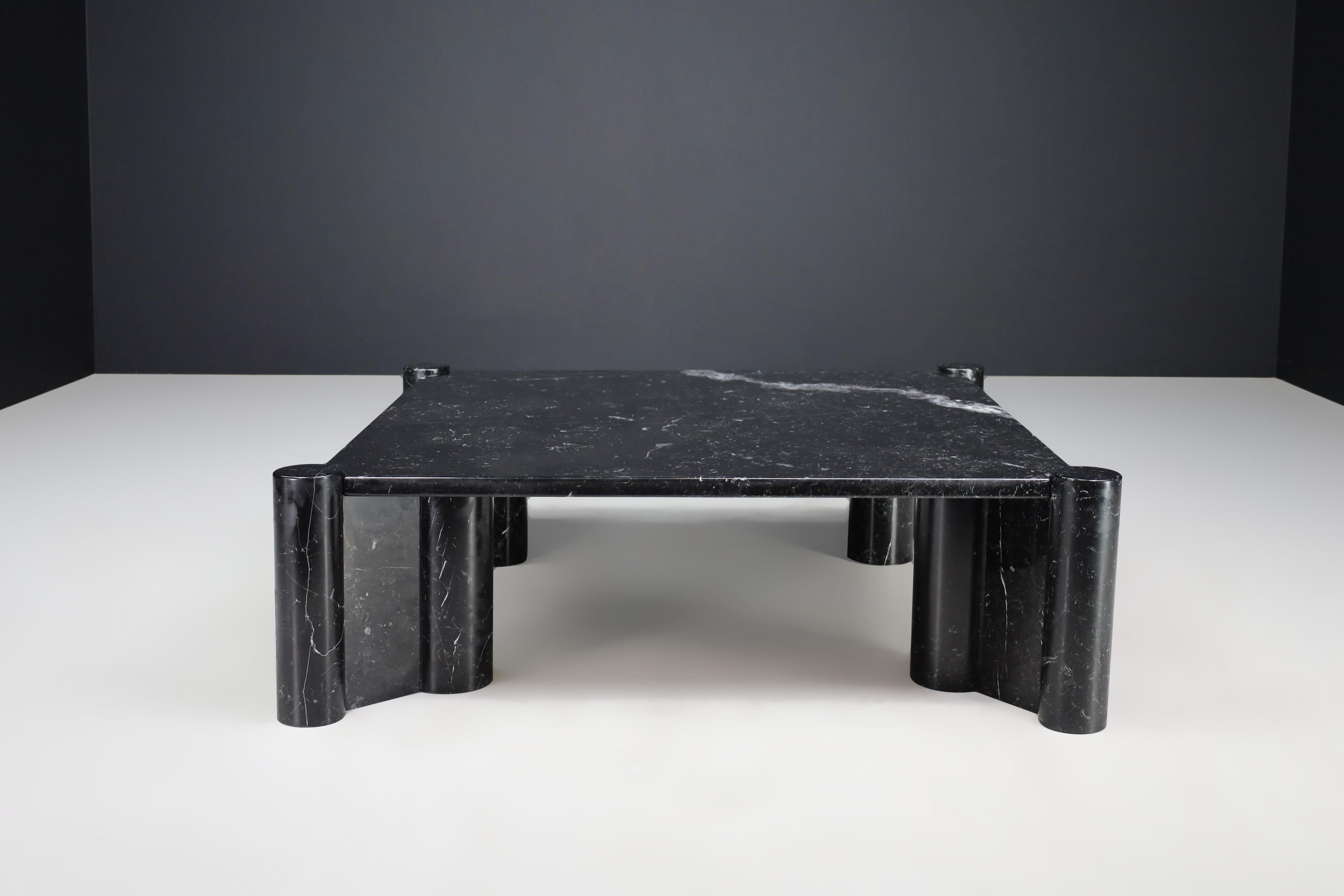 Gae Aulenti Jumbo Coffee Table for Knoll in Black Marquina Marble, Italy 1970s   6
