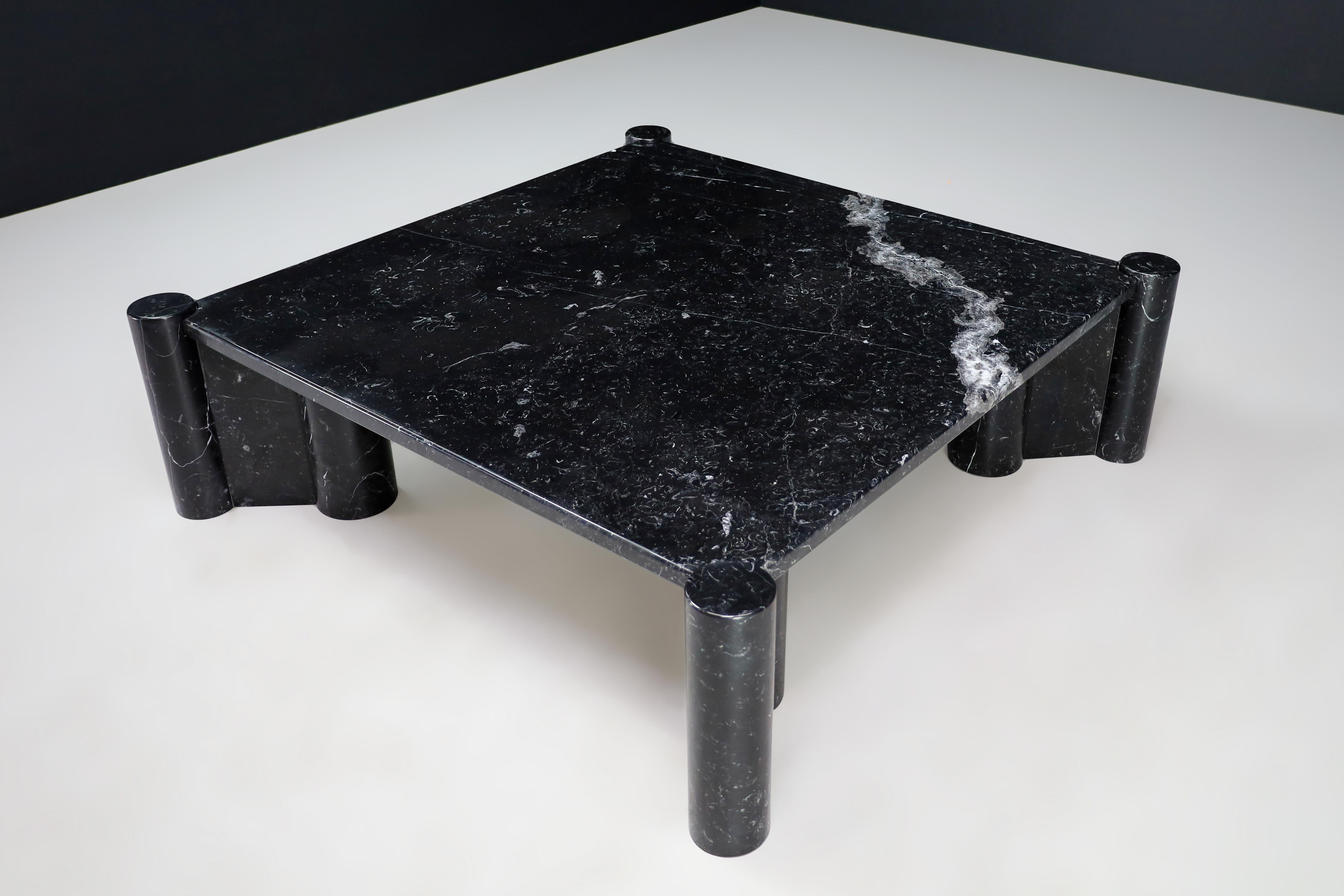 Gae Aulenti Jumbo Coffee Table for Knoll in Black Marquina Marble, Italy 1970s   7