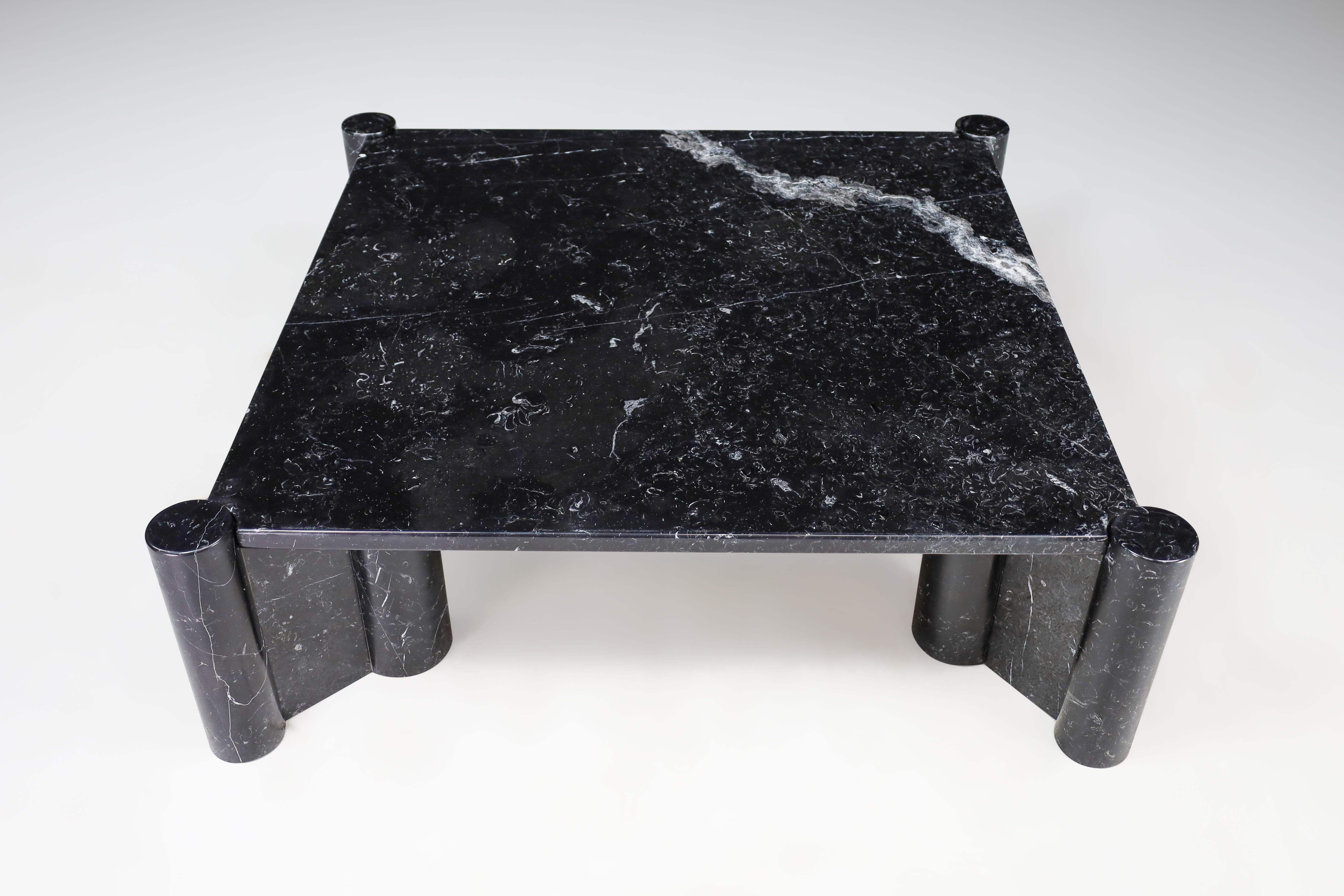 Gae Aulenti Jumbo Coffee Table for Knoll in Black Marquina Marble, Italy 1970s

This coffee table is a stunning piece of furniture made from beautiful black Marquina marble, designed by Gae Aulenti in 1965 for Knoll. The table top is square and sits