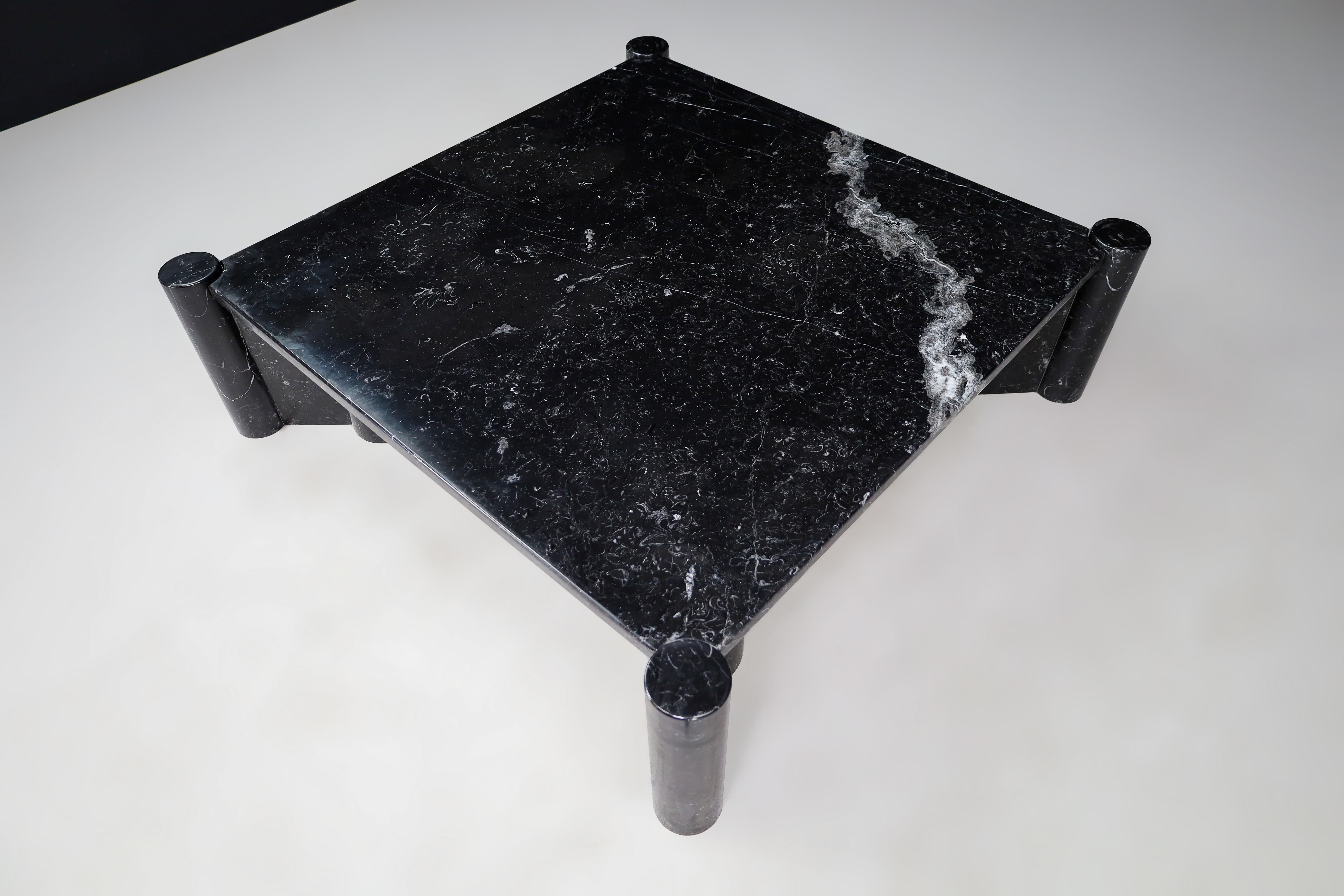 Gae Aulenti Jumbo Coffee Table for Knoll in Black Marquina Marble, Italy 1970s   1