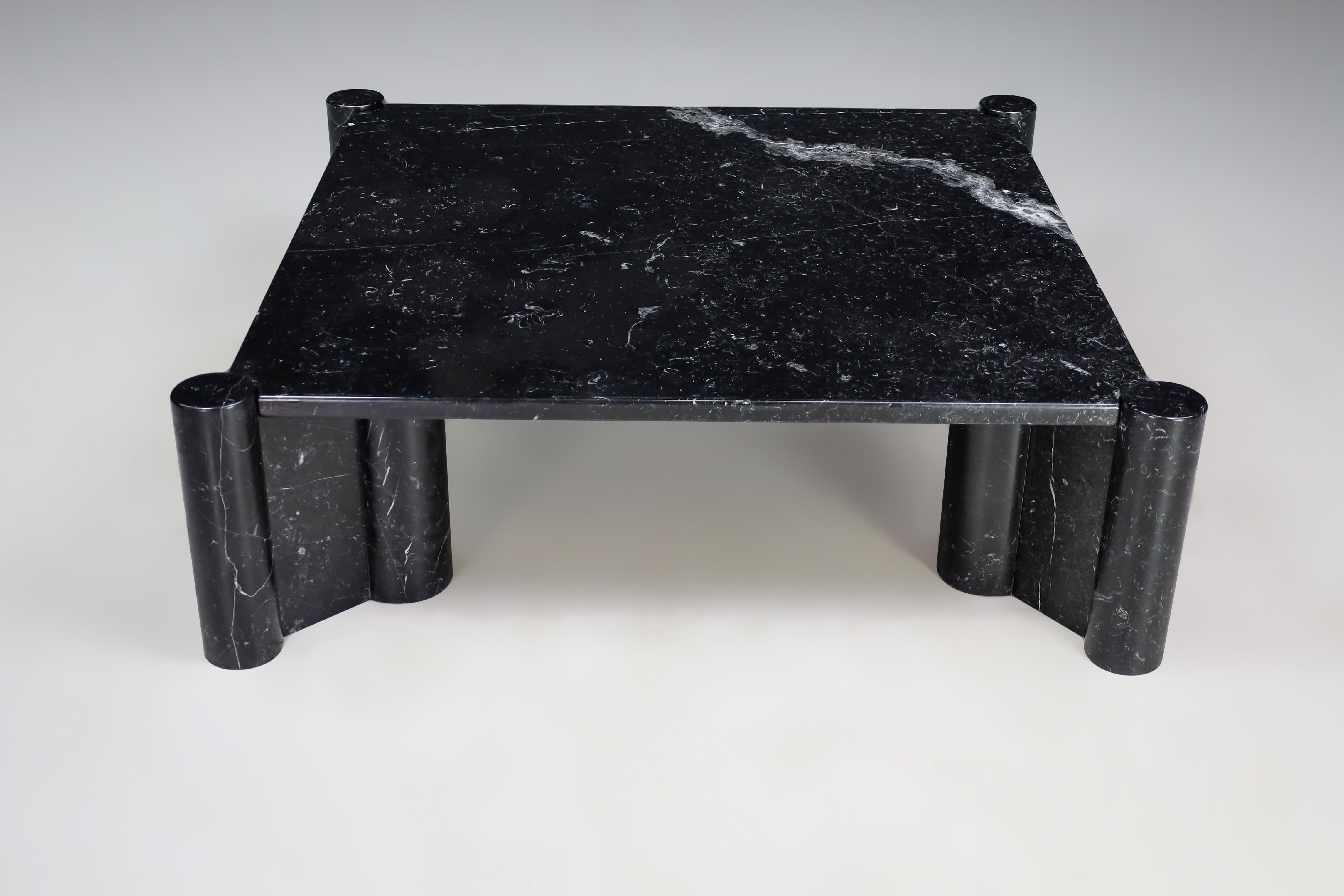 Gae Aulenti Jumbo Coffee Table for Knoll in Black Marquina Marble, Italy 1970s   3