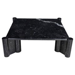 Gae Aulenti Jumbo Coffee Table for Knoll in Black Marquina Marble, Italy 1970s  