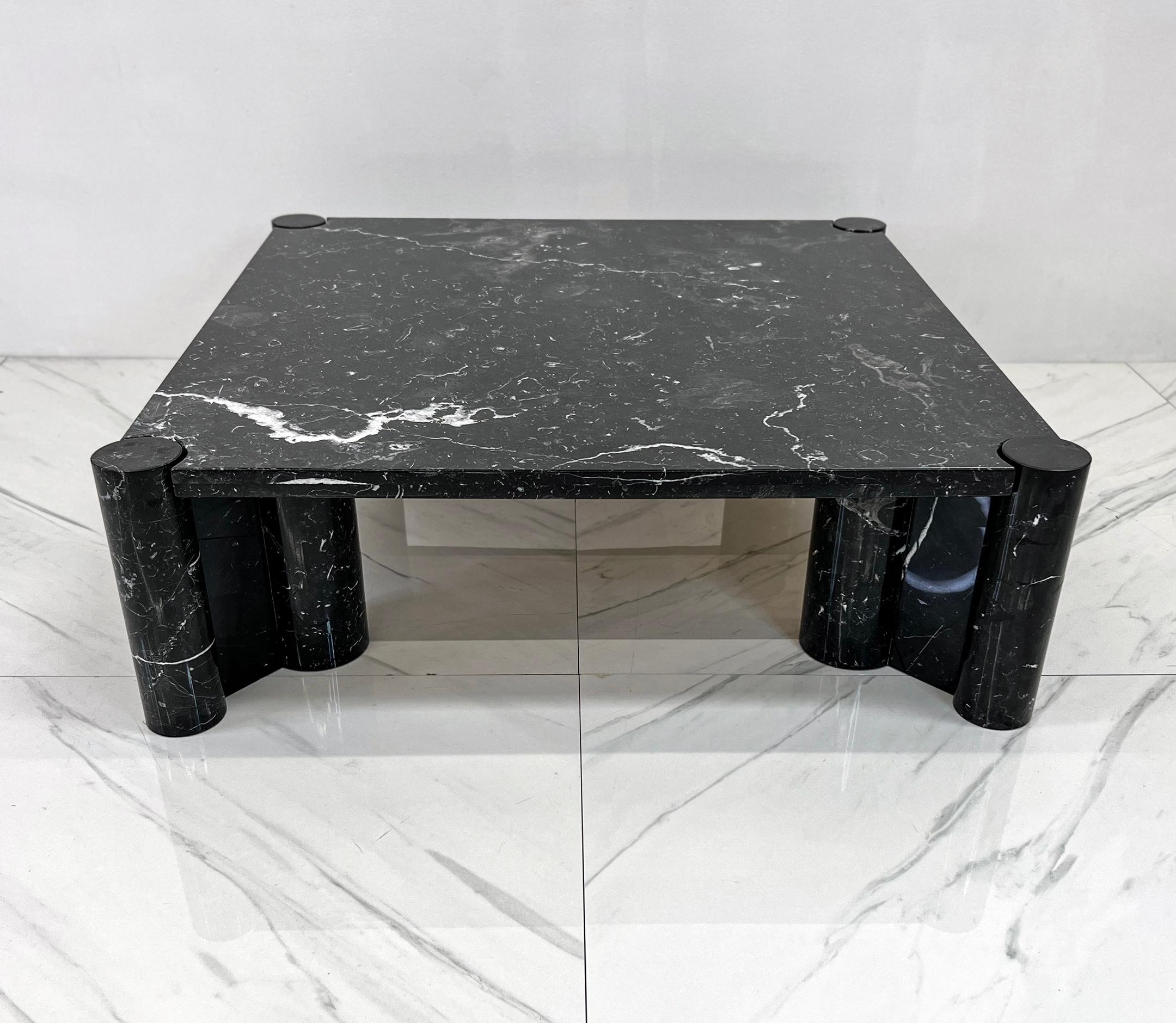 Mid-Century Modern Gae Aulenti Jumbo Coffee Table for Knoll in Nero Marquina Marble For Sale