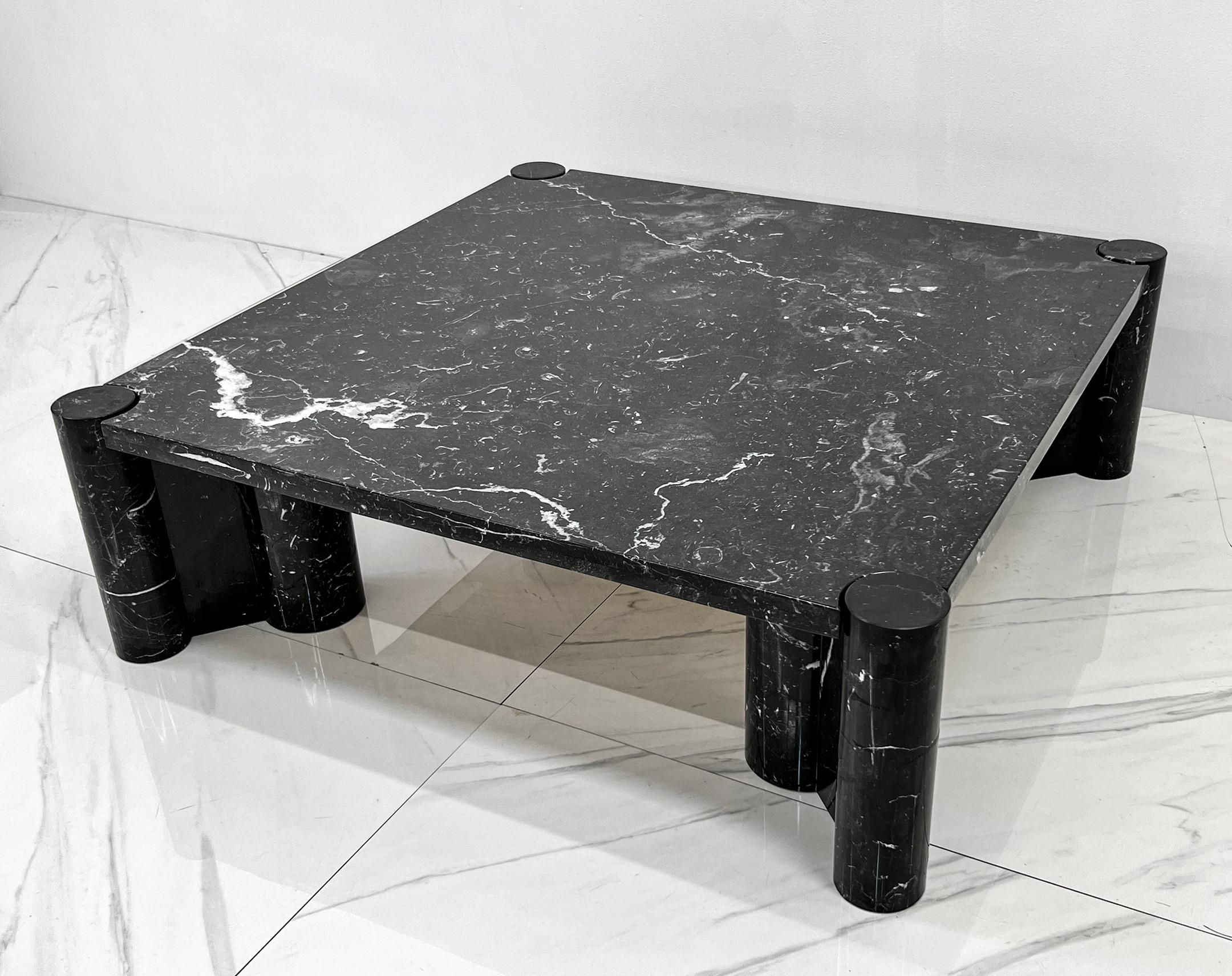 Italian Gae Aulenti Jumbo Coffee Table for Knoll in Nero Marquina Marble For Sale