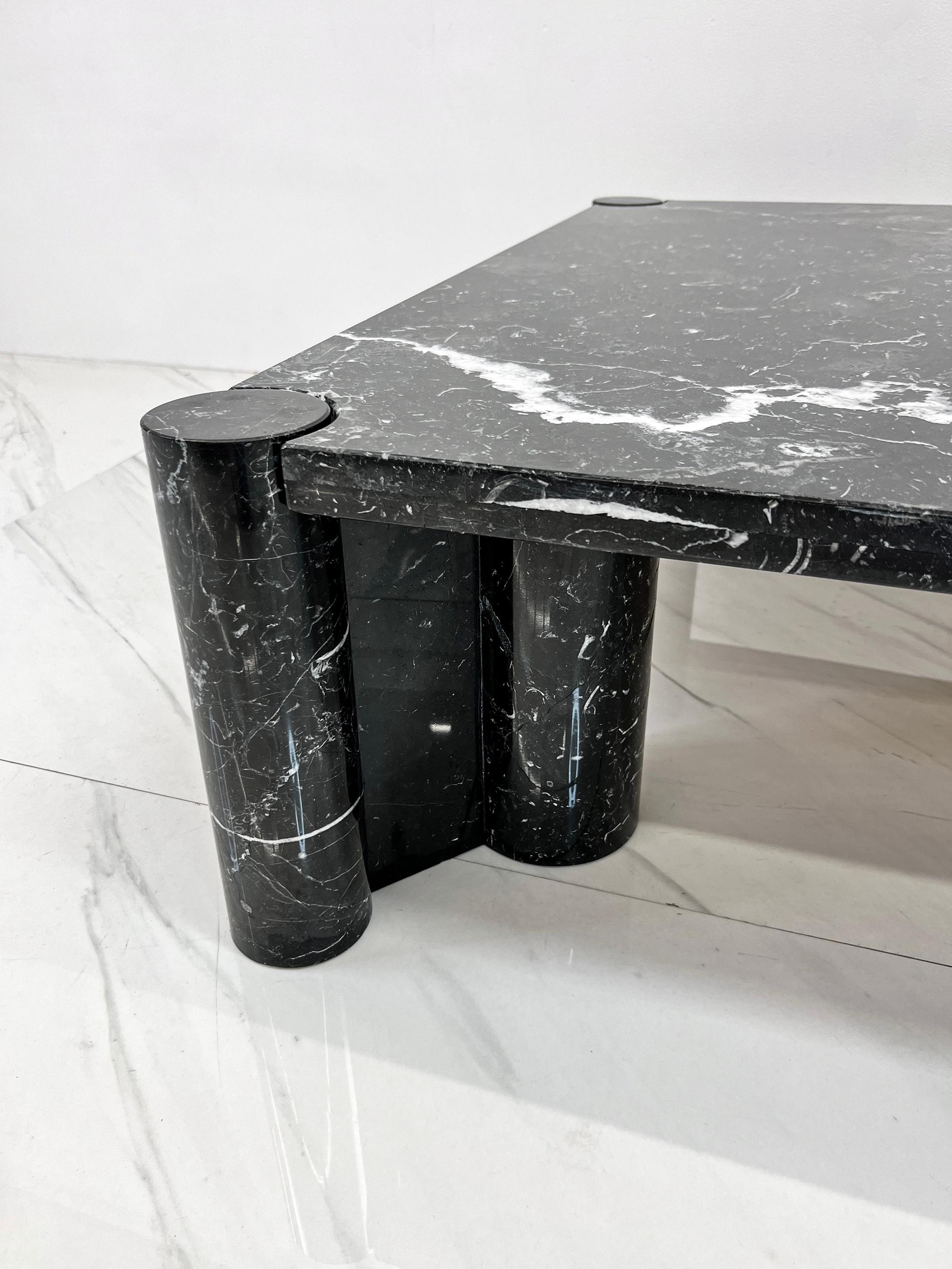 Mid-Century Modern Table basse Jumbo de Gae Aulenti pour Knoll en marbre Nero Marquina en vente