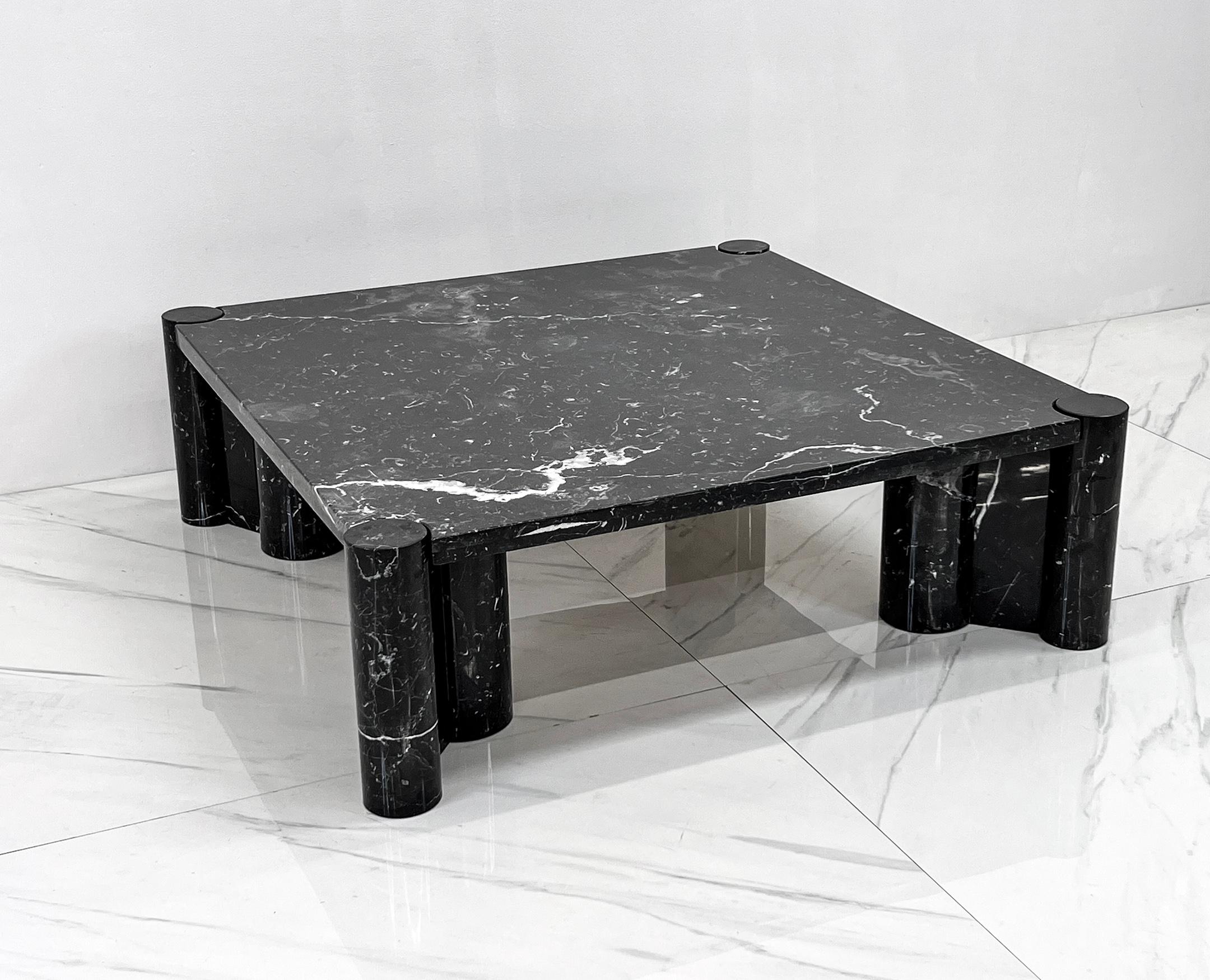 Gae Aulenti Jumbo Coffee Table for Knoll in Nero Marquina Marble For Sale 2