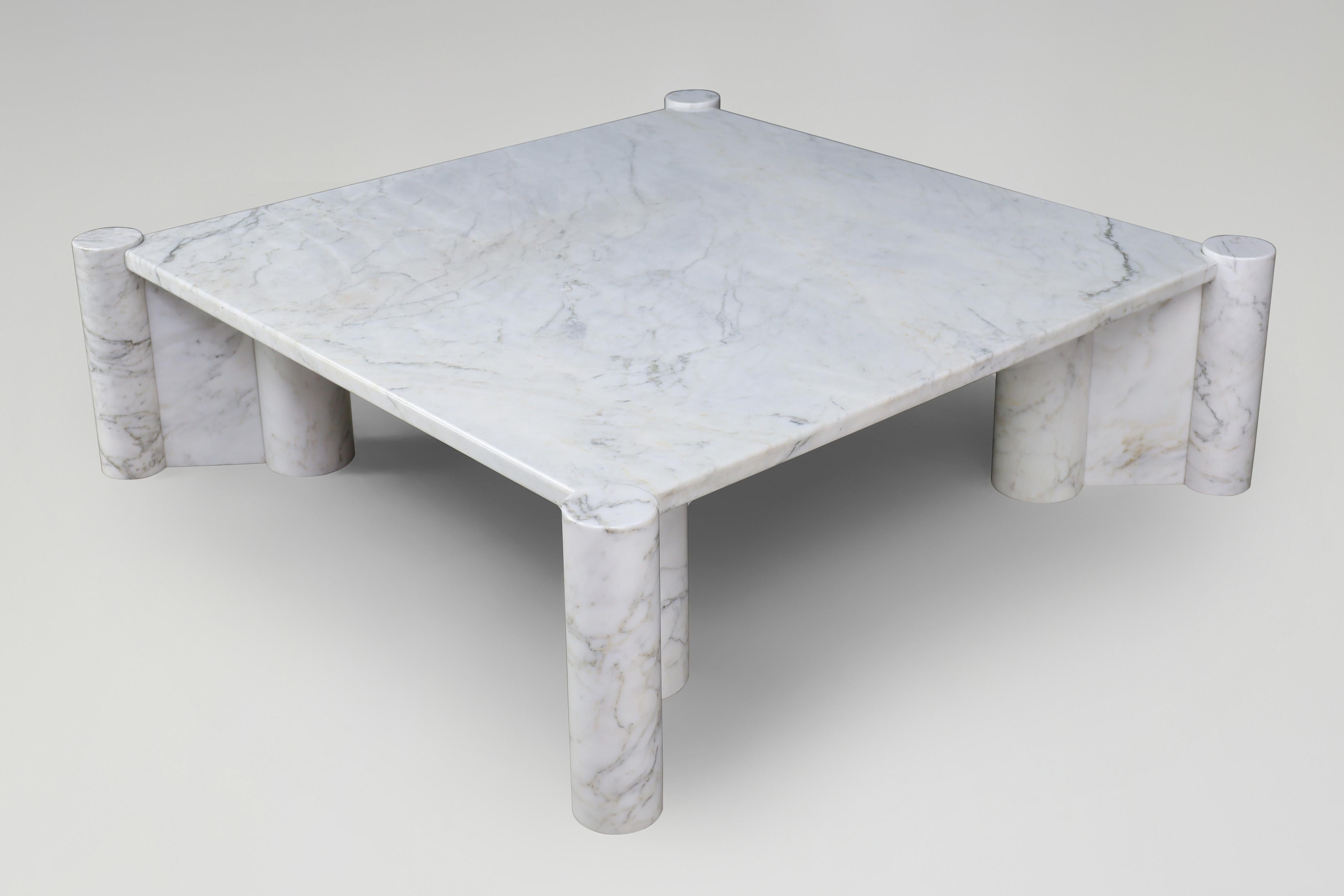 Mesa de centro Jumbo Gae Aulenti para Knoll International en mármol blanco de Carrara. en venta 3